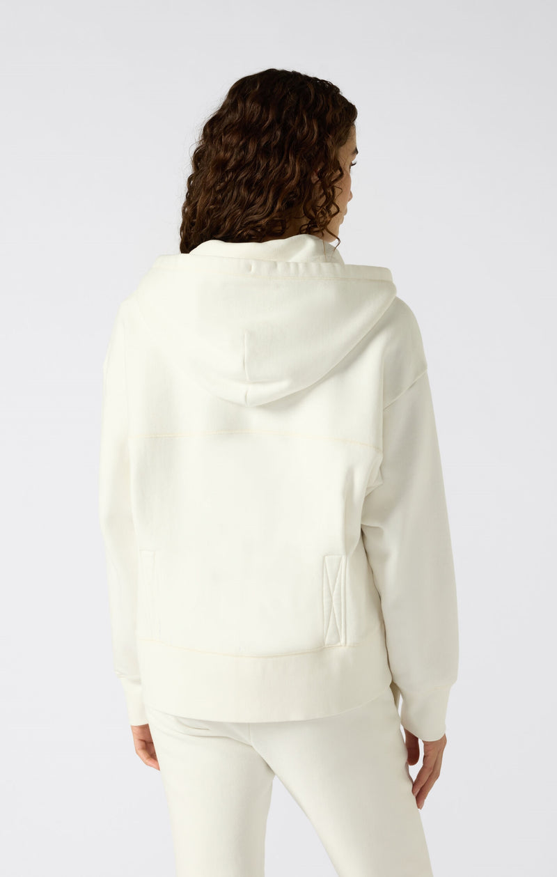 Sweatshirt à capuche zippé Reverse Weave coupe ample effet délavé - Femmes