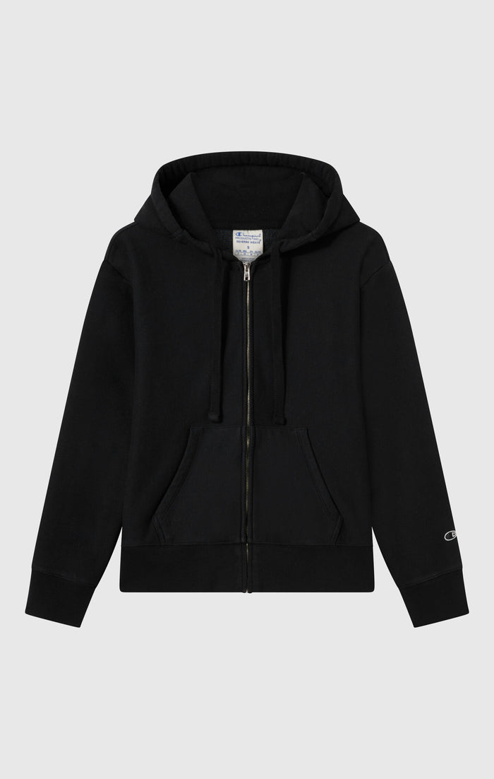 Felpa Donna Reverse Weave ampia con cappuccio e zip stile lavato