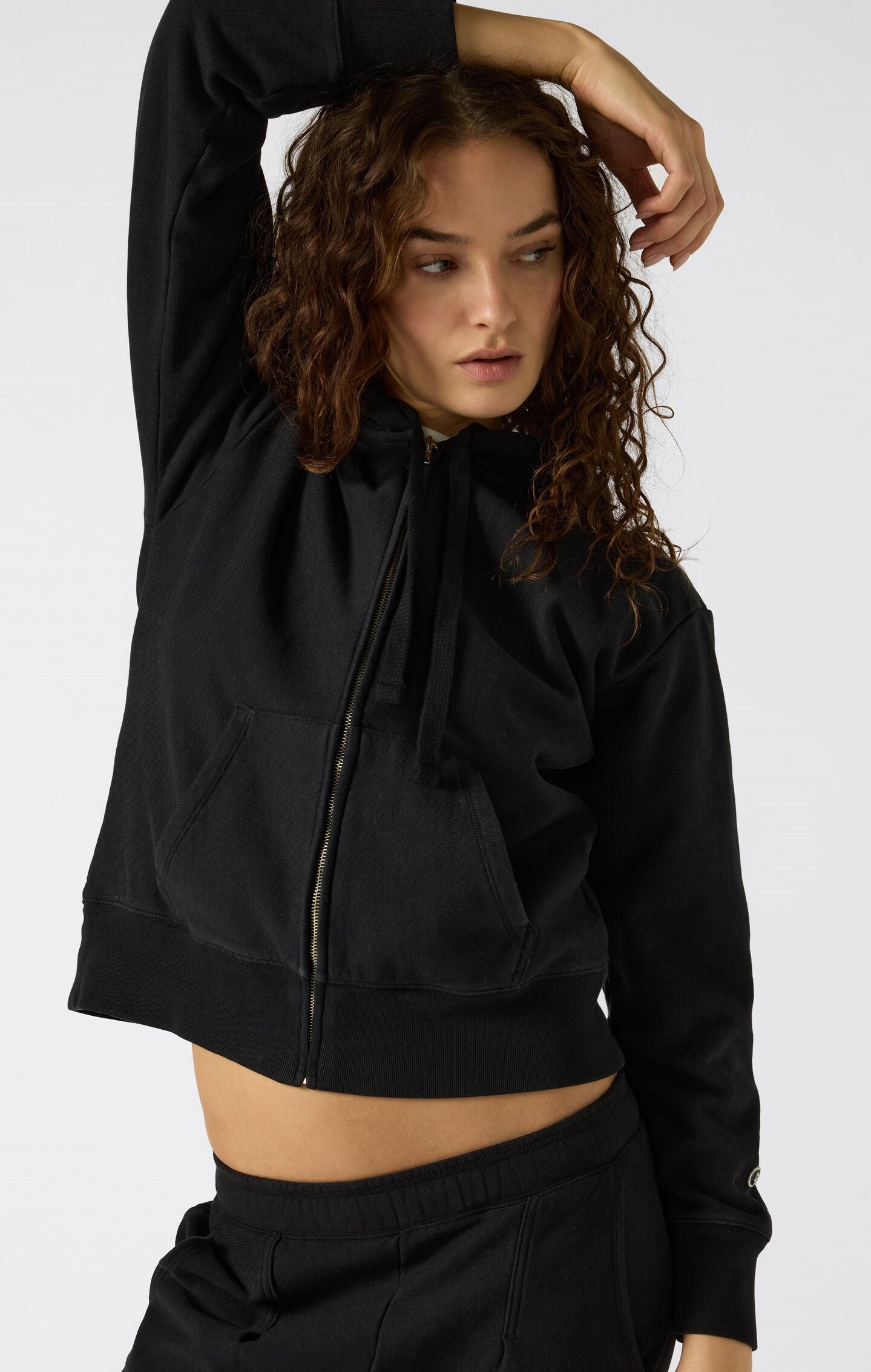 Women's Reverse Weave Washed Loose Fit Hooded Full Zip Sweatshirt