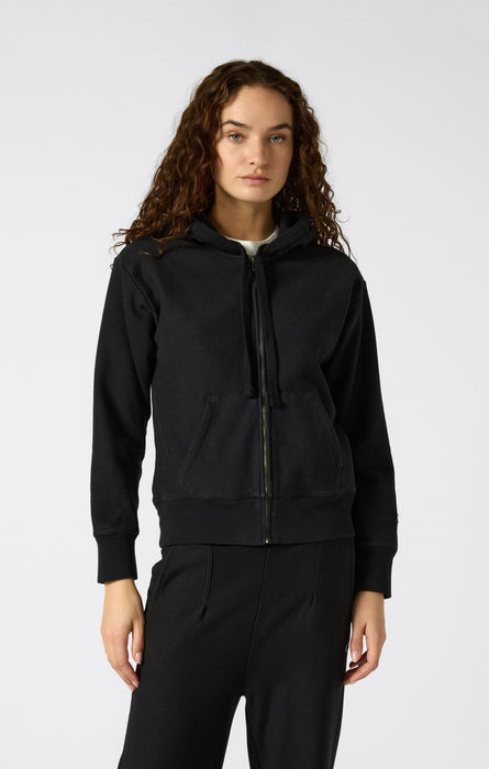 Hoodie mit Reißverschluss Reverse Weave lockere Passform im Washed-Look für Damen