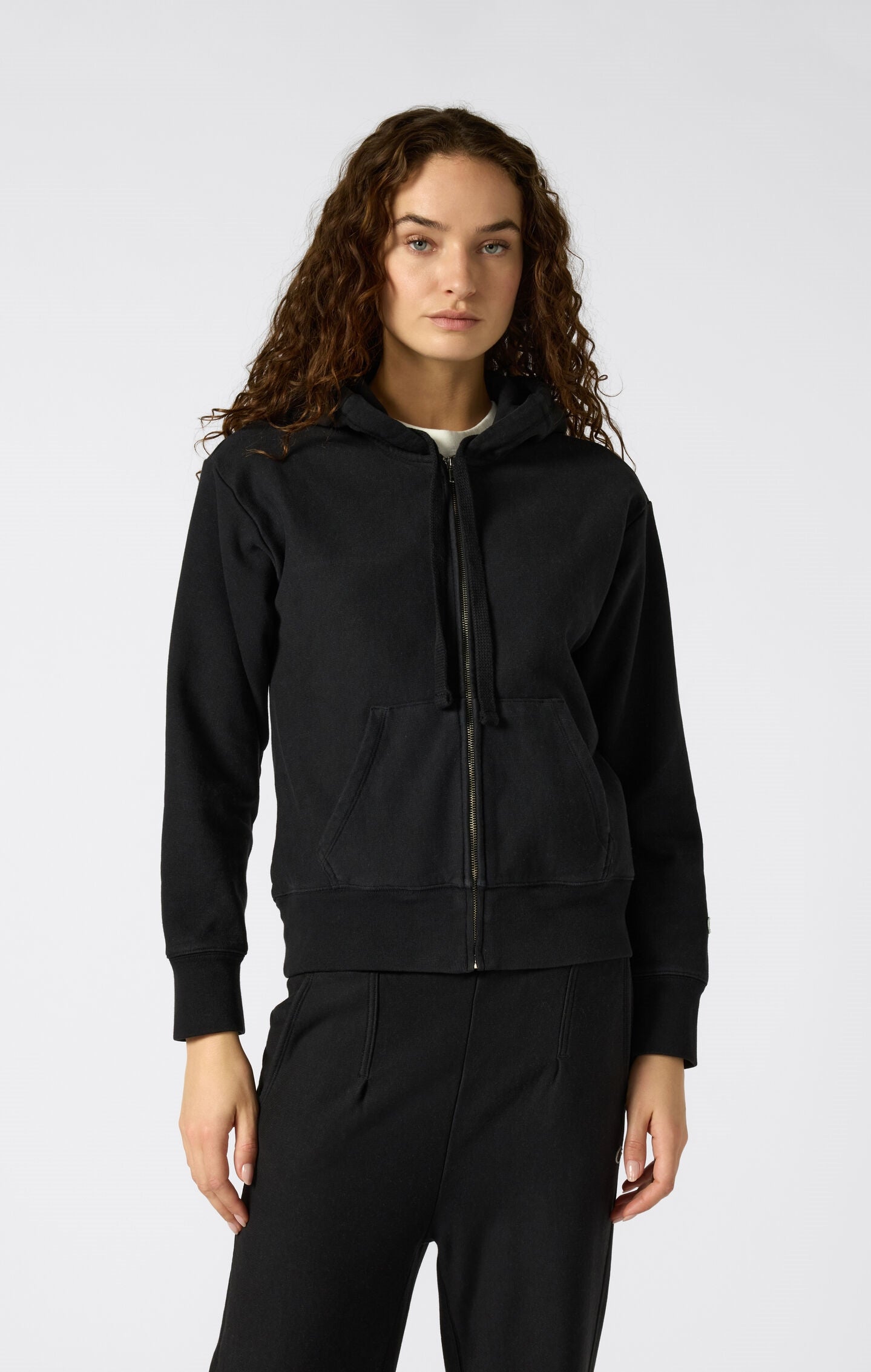 Women's Reverse Weave Washed Loose Fit Hooded Full Zip Sweatshirt