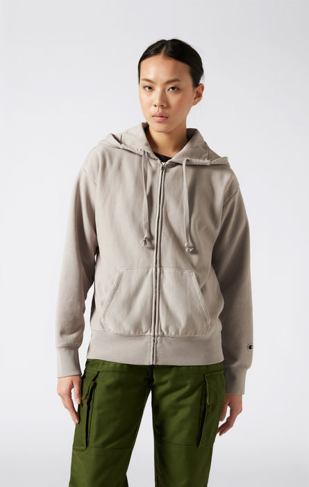 Hoodie mit Reißverschluss Reverse Weave lockere Passform im Washed-Look für Damen