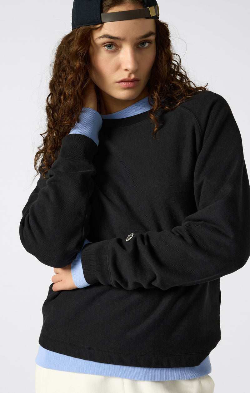 Sweatshirt mit Rundhalsausschnitt Reverse Weave lockere Passform im Washed-Look für Damen