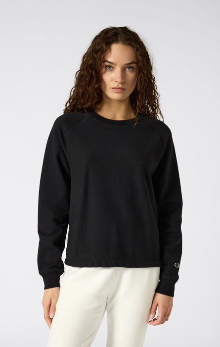 Sweatshirt mit Rundhalsausschnitt Reverse Weave lockere Passform im Washed-Look für Damen