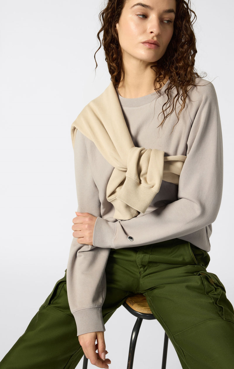 Felpa Donna girocollo Reverse Weave ampia effetto lavato