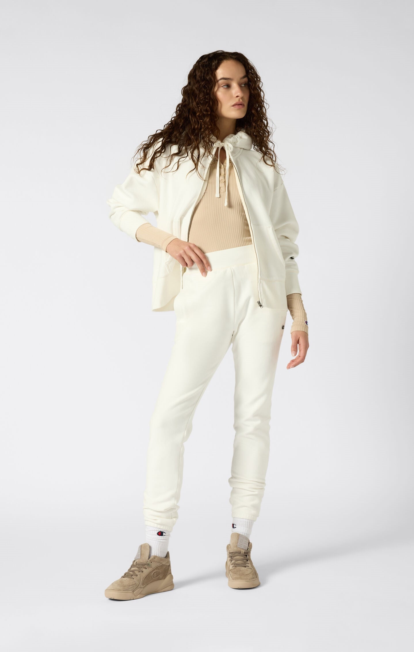 Pantalon Reverse Weave effet délavé avec poignets élastiques - Femmes