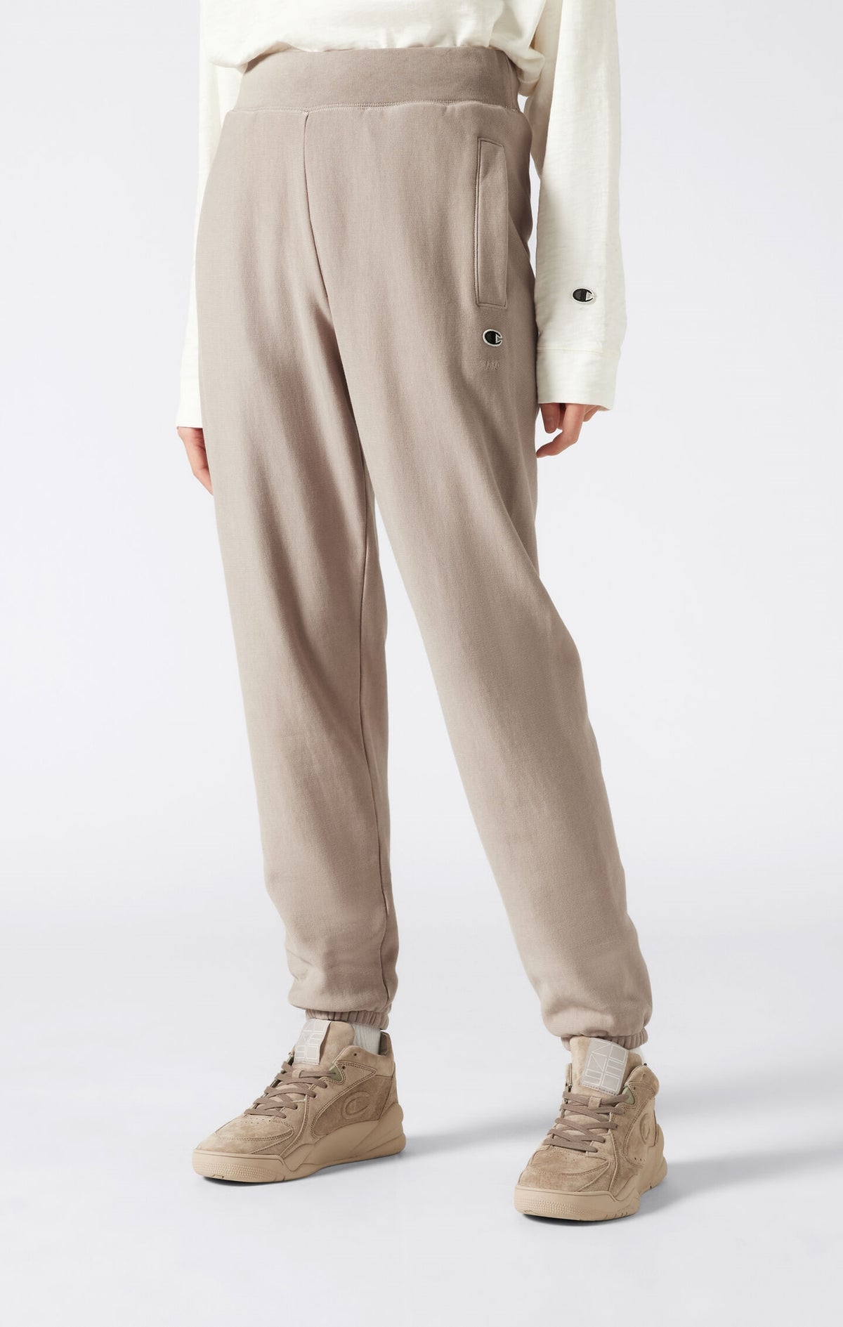 Women's Reverse Weave Washed Elastic Cuff Pants