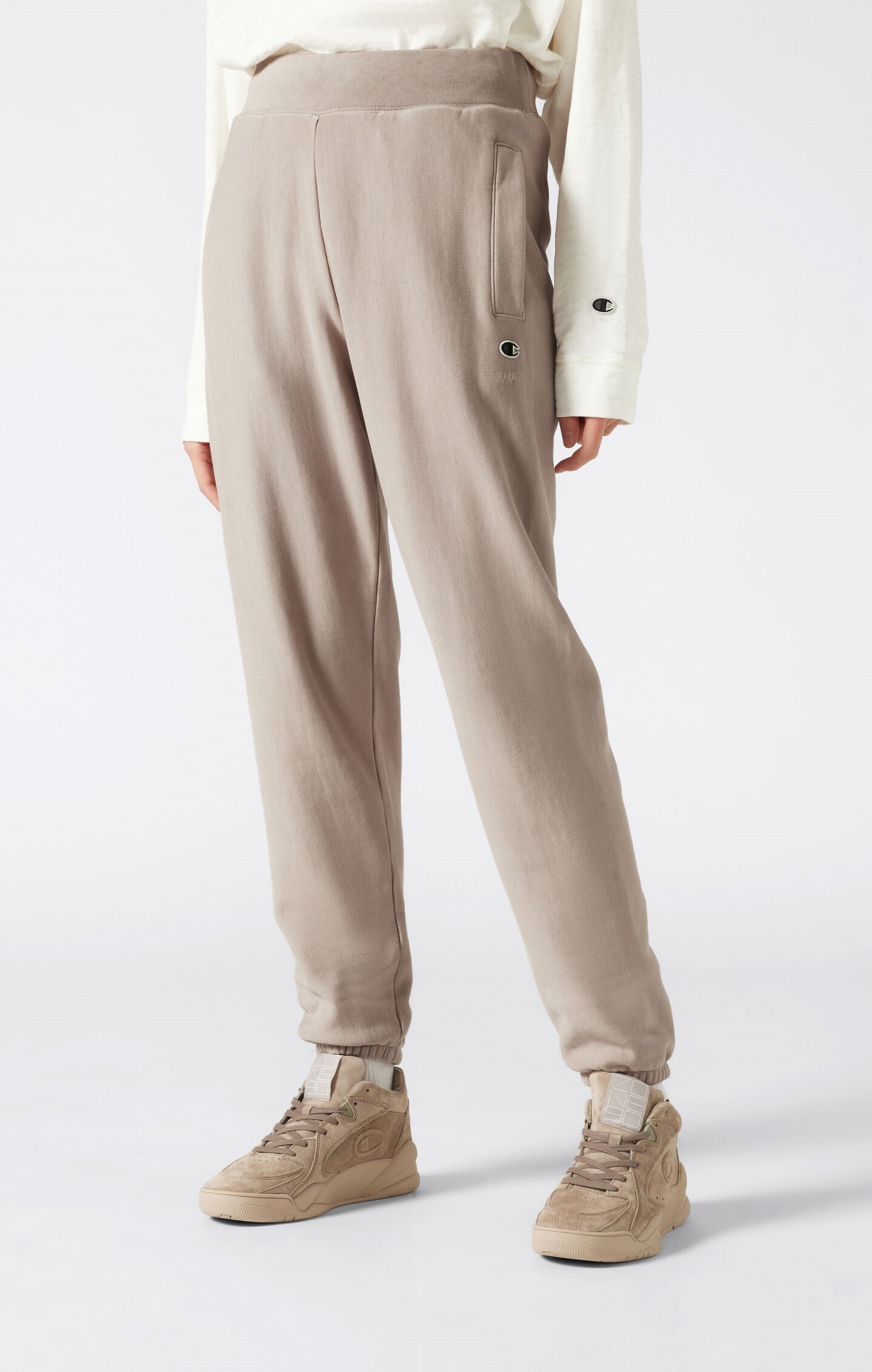 Pantaloni Donna Reverse Weave effetto lavato con polsini elasticizzati