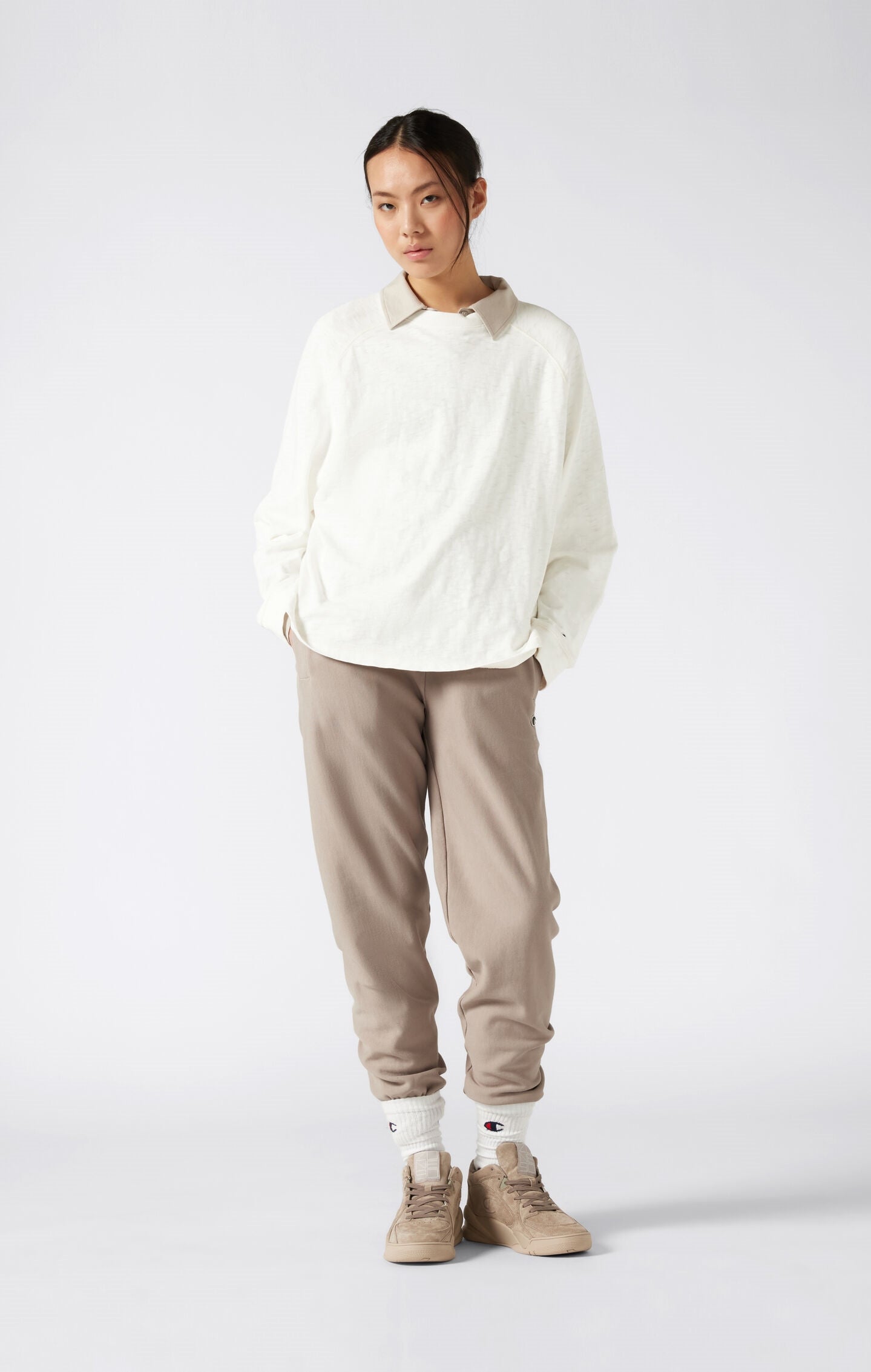 Pantaloni Donna Reverse Weave effetto lavato con polsini elasticizzati