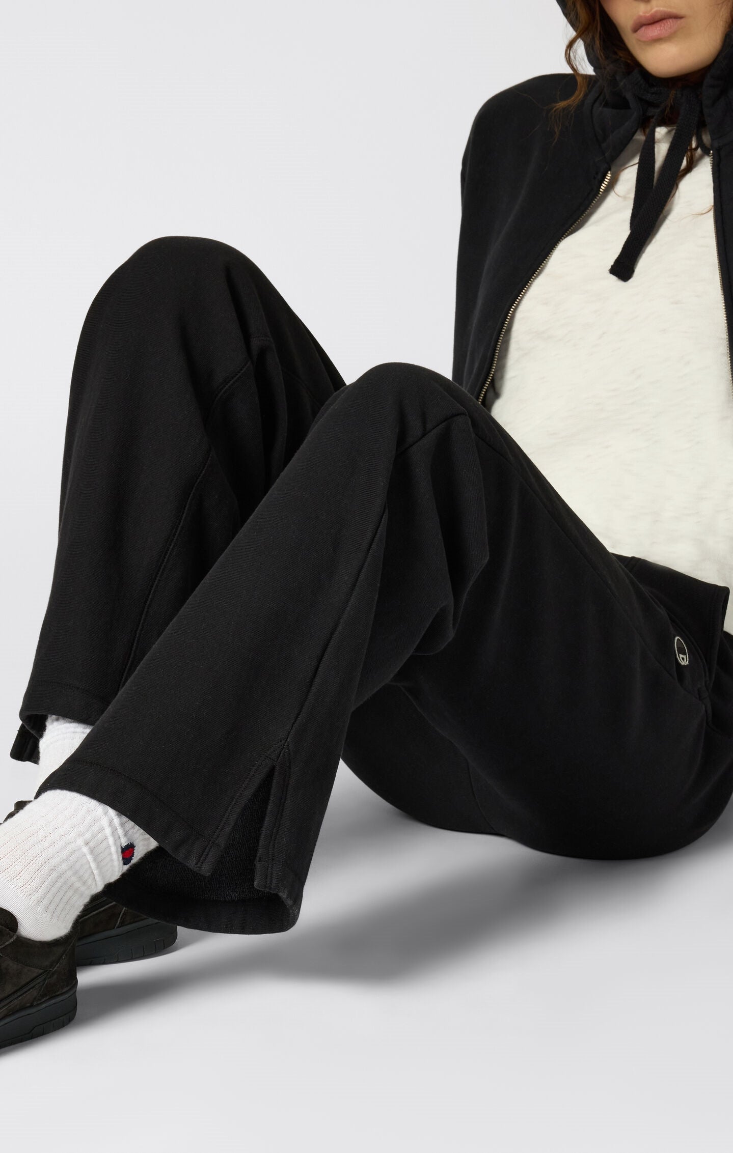 Women's Reverse Weave Washed Straight Hem Pants