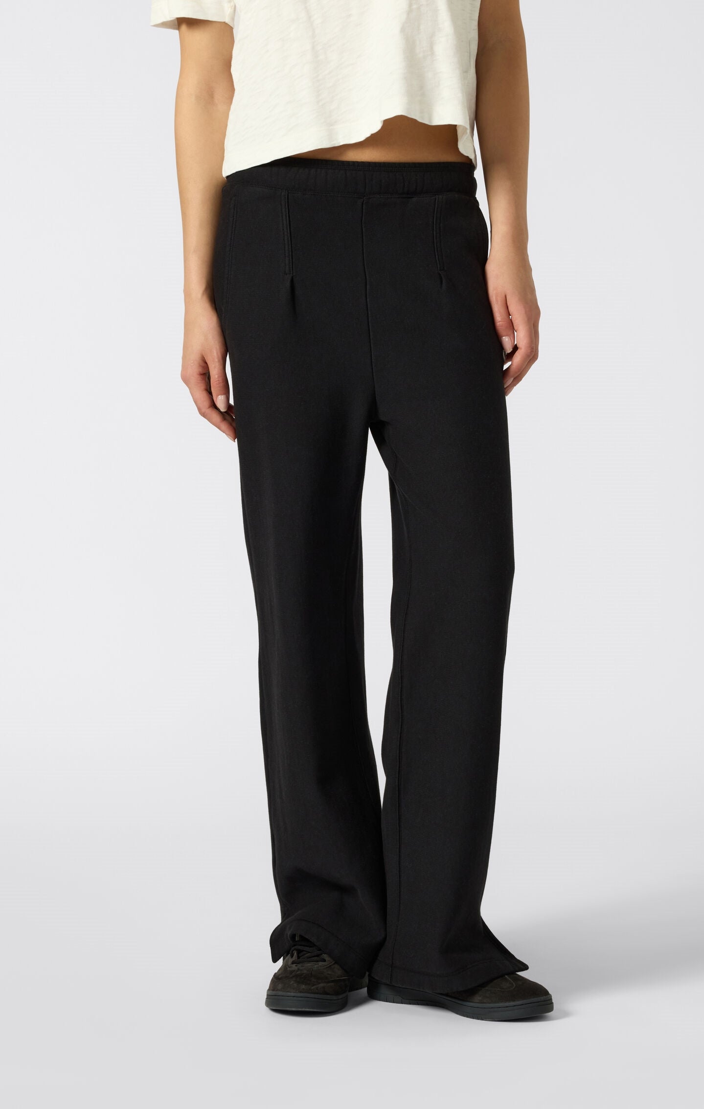 Women's Reverse Weave Washed Straight Hem Pants