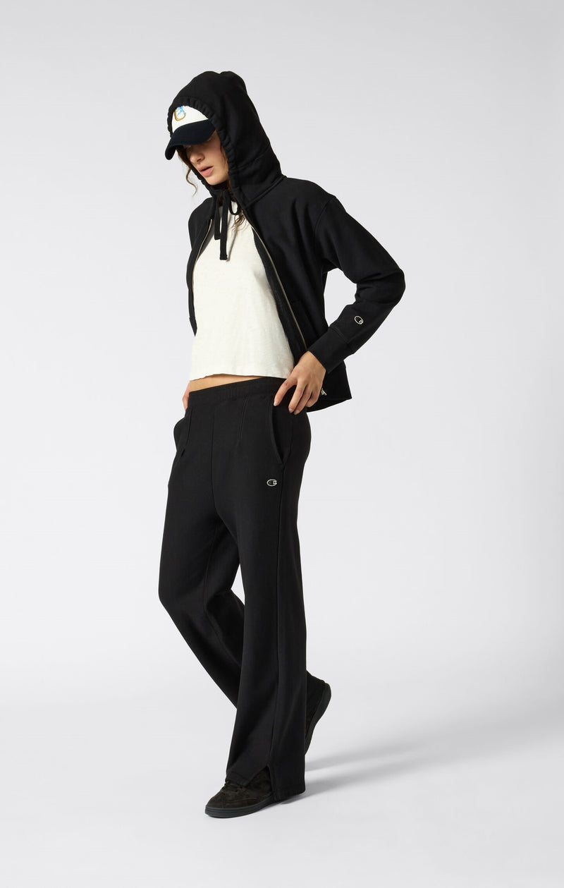 Pantalon Reverse Weave effet délavé avec ourlet droit - Femmes