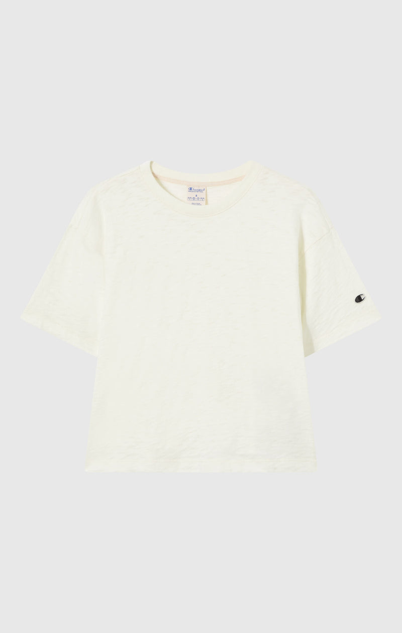 T-shirt à col rond Reverse Weave effet délavé - Femmes