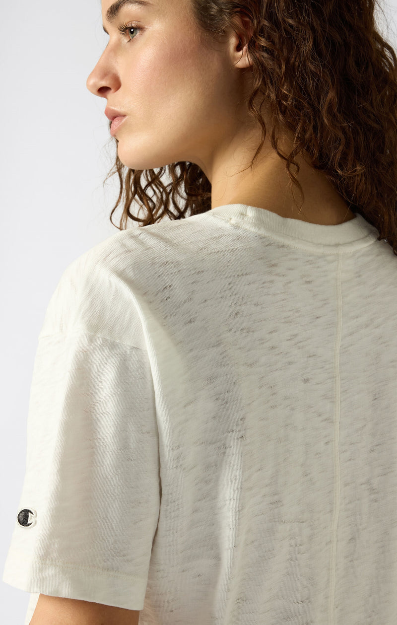 T-shirt à col rond Reverse Weave effet délavé - Femmes