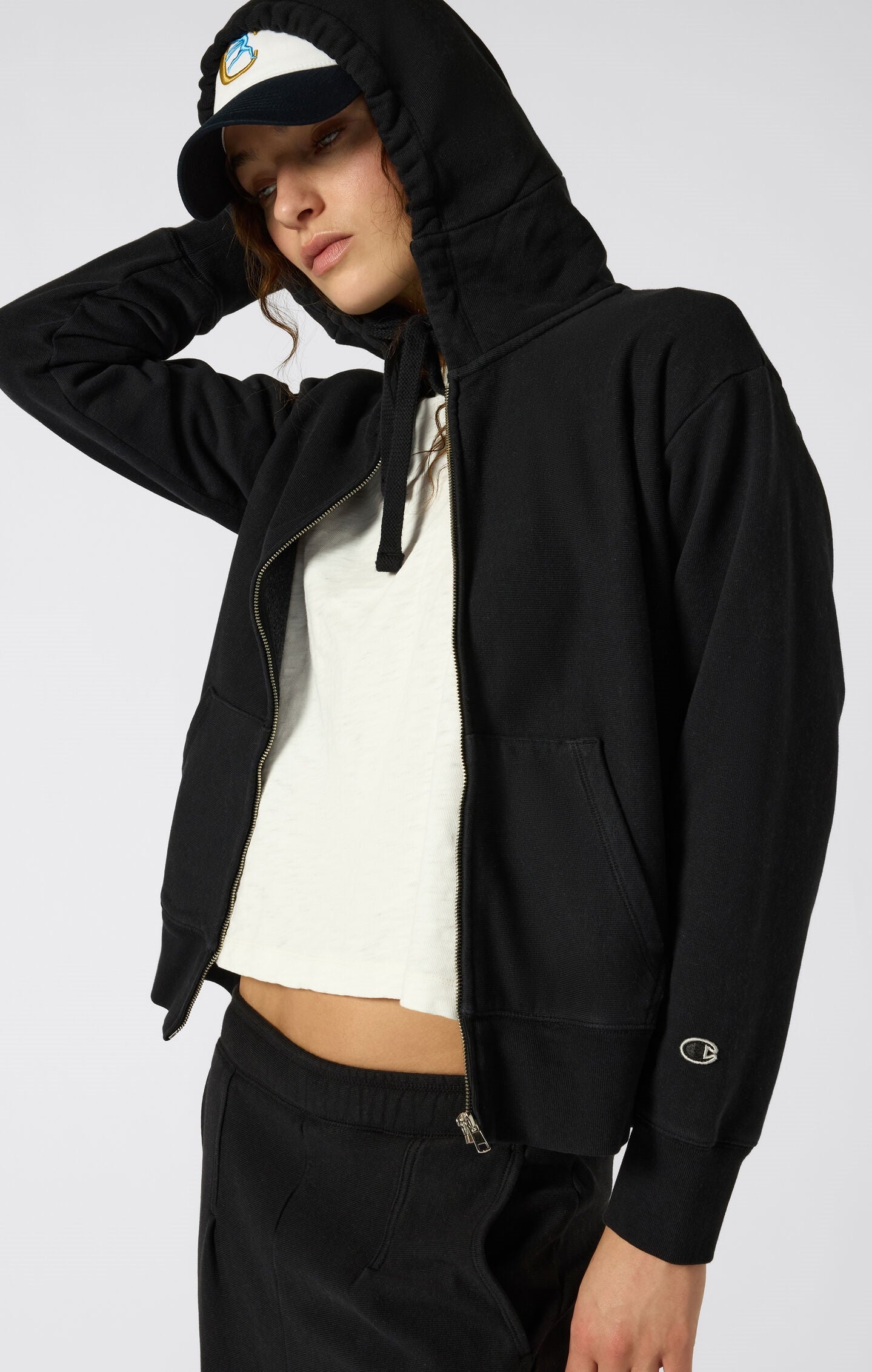 T-shirt Donna girocollo Reverse Weave effetto lavato