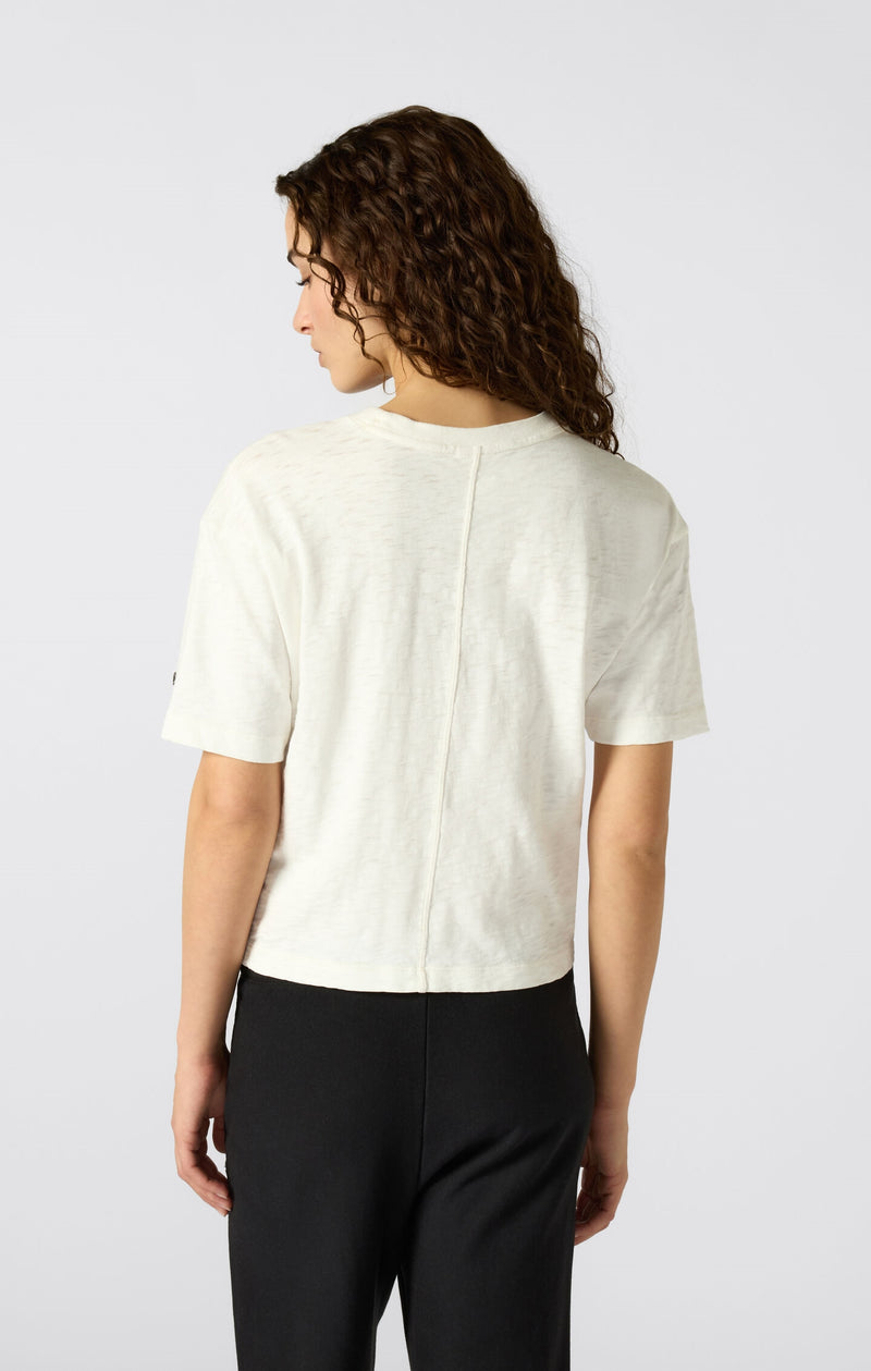 T-shirt à col rond Reverse Weave effet délavé - Femmes