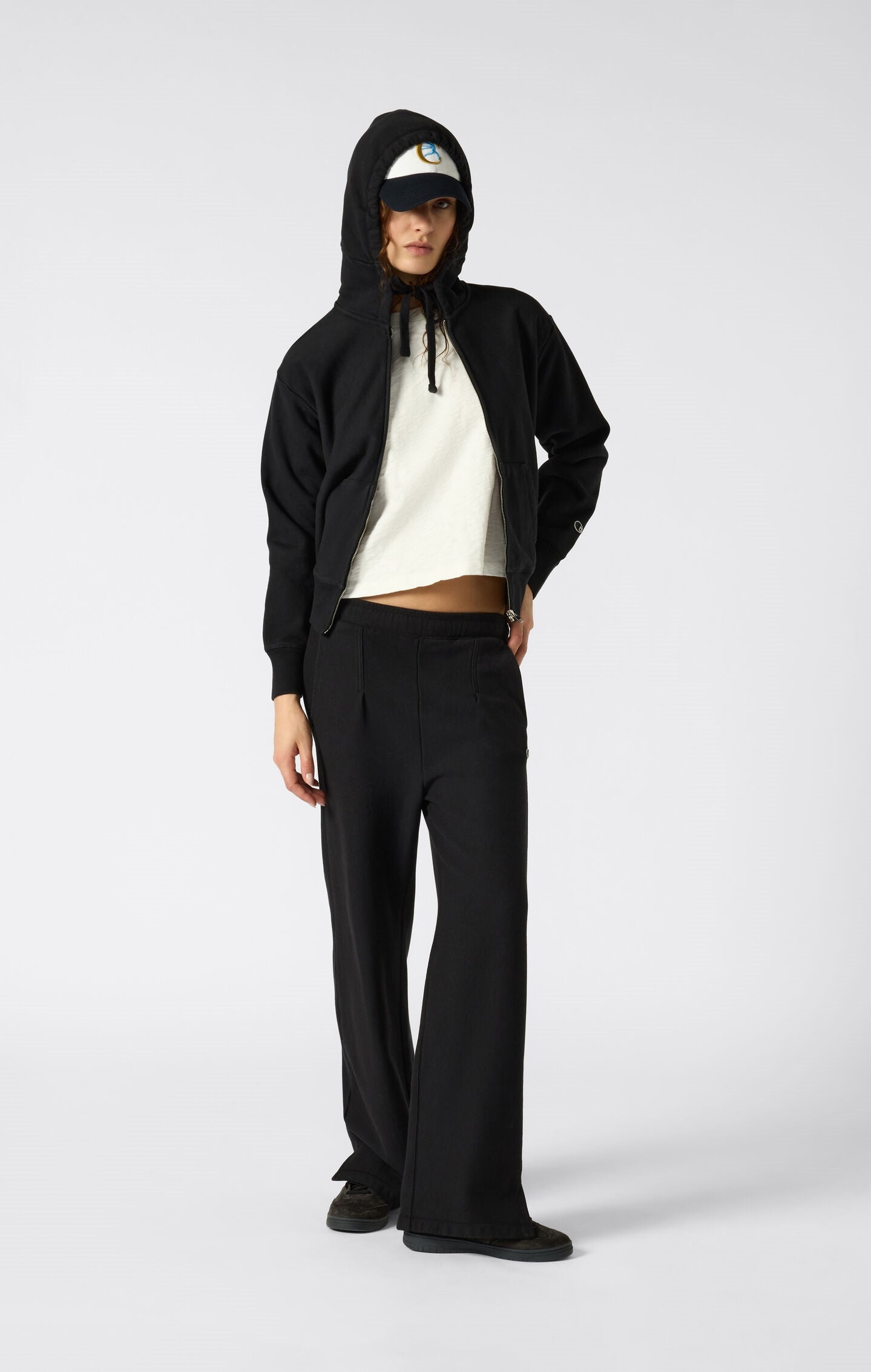 T-shirt Donna girocollo Reverse Weave effetto lavato