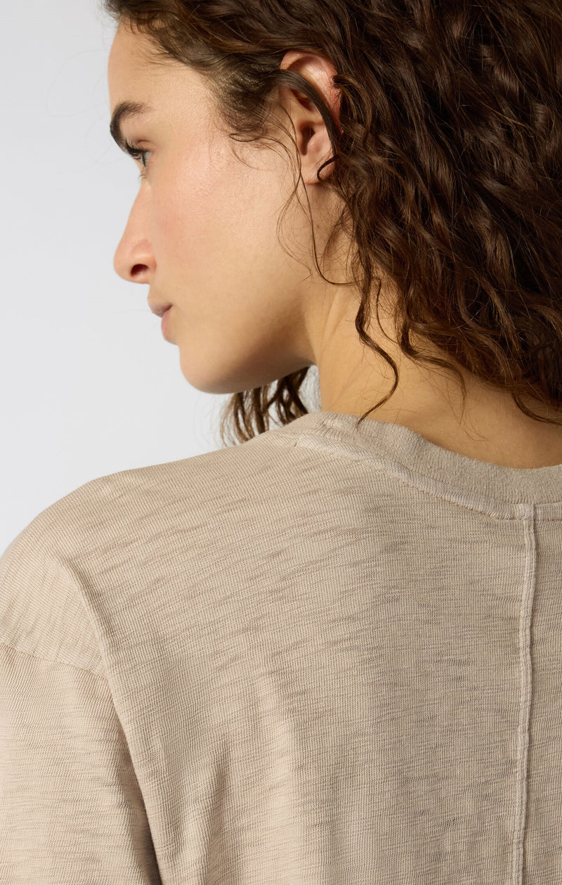 T-Shirt mit Rundhalsausschnitt Reverse Weave im Washed-Look für Damen