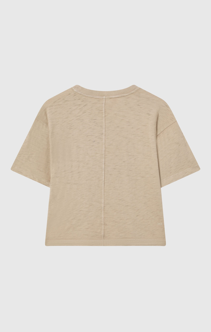 T-Shirt mit Rundhalsausschnitt Reverse Weave im Washed-Look für Damen