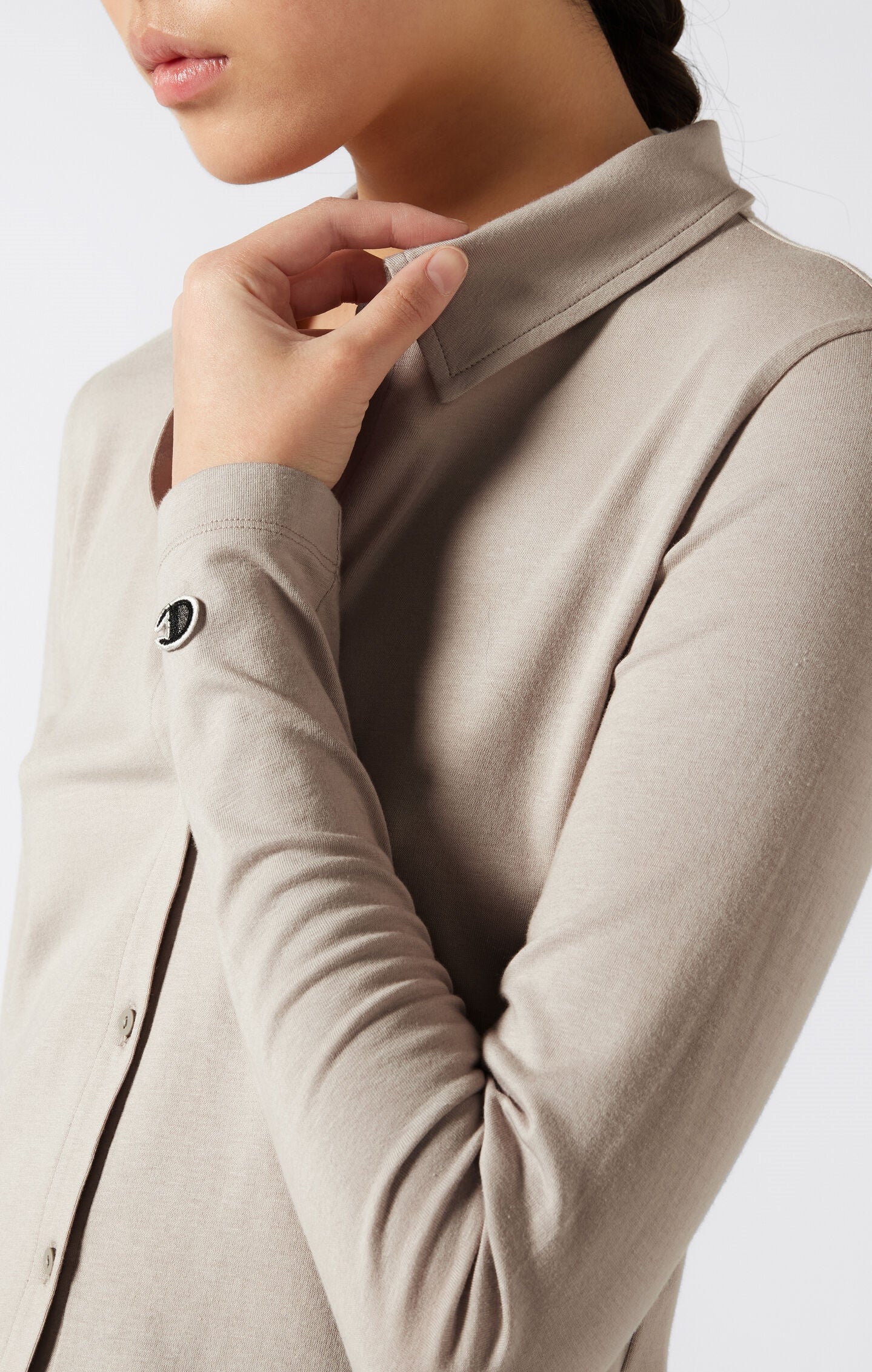 Polo Donna Reverse Weave effetto lavato a vestibilità slim