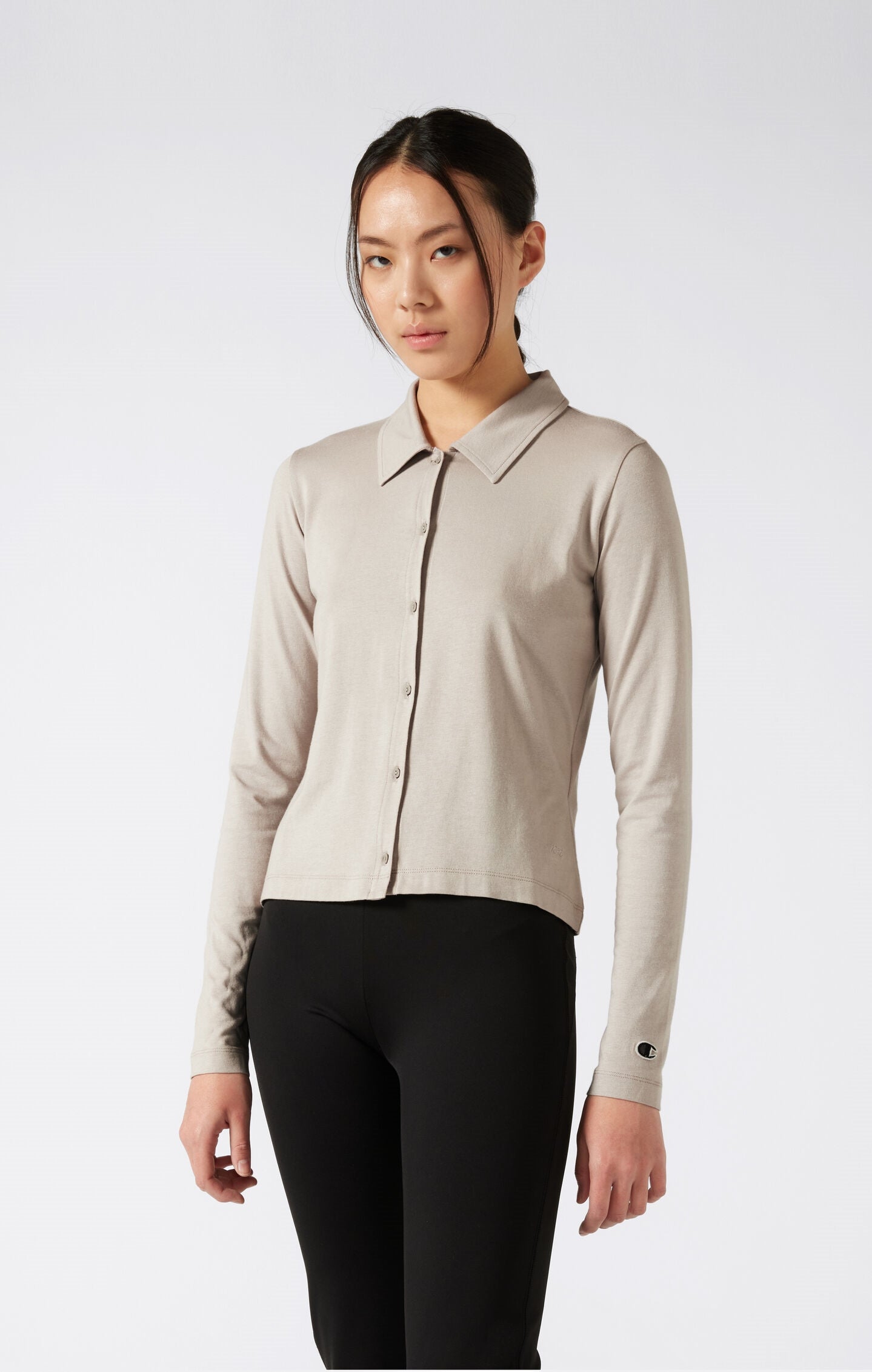 Polo Donna Reverse Weave effetto lavato a vestibilità slim