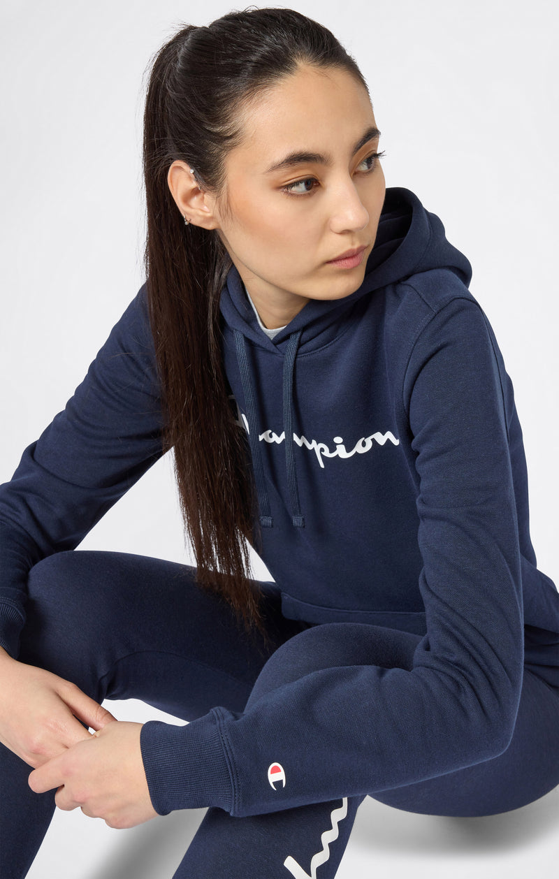 Sweat à Capuche Femme avec intérieur gratté Logo Script