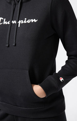 Kapuzen-Sweatshirt für Damen mit angerautem Innenmaterial Script-Logo