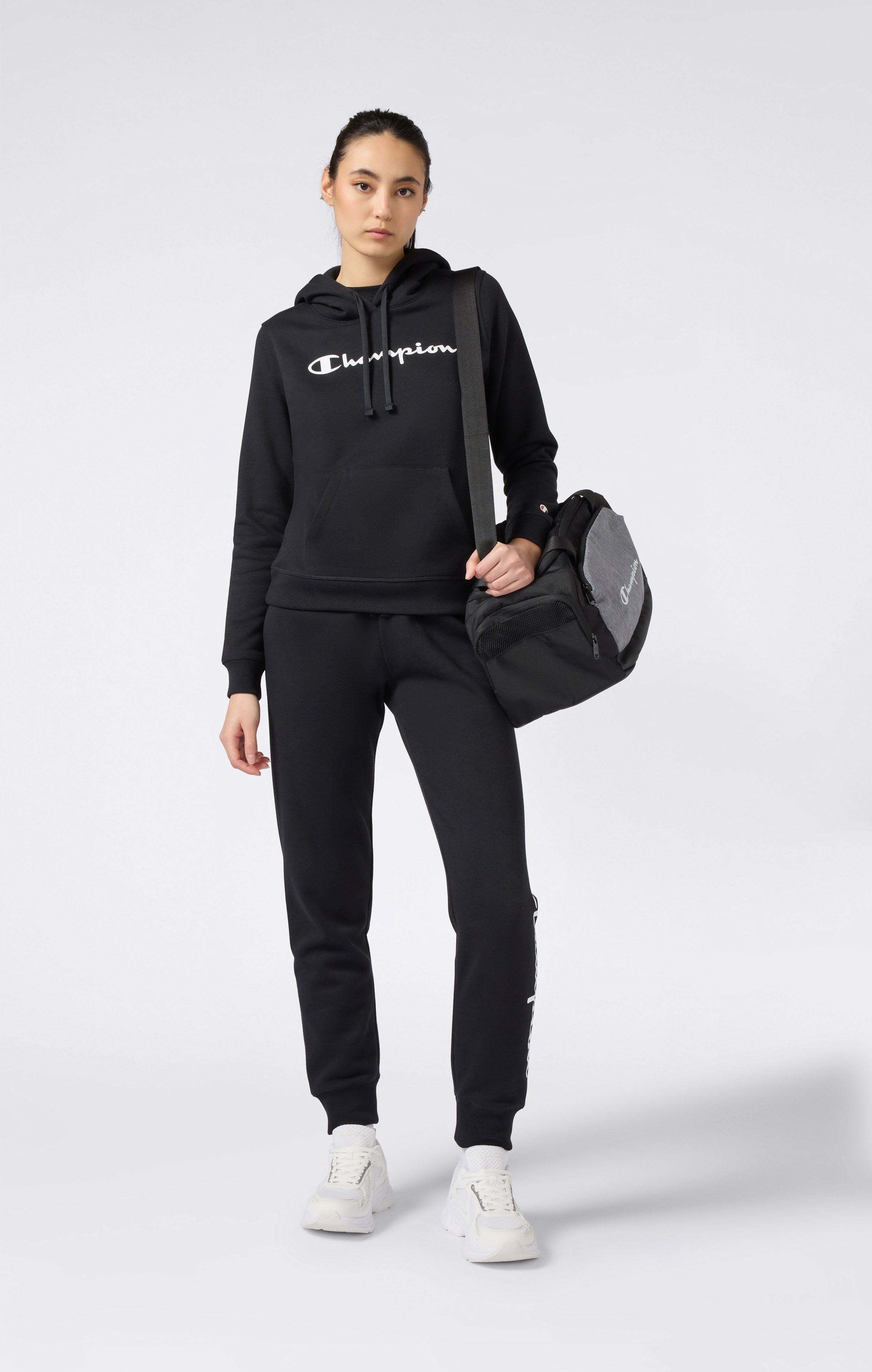 Kapuzen-Sweatshirt für Damen mit angerautem Innenmaterial Script-Logo