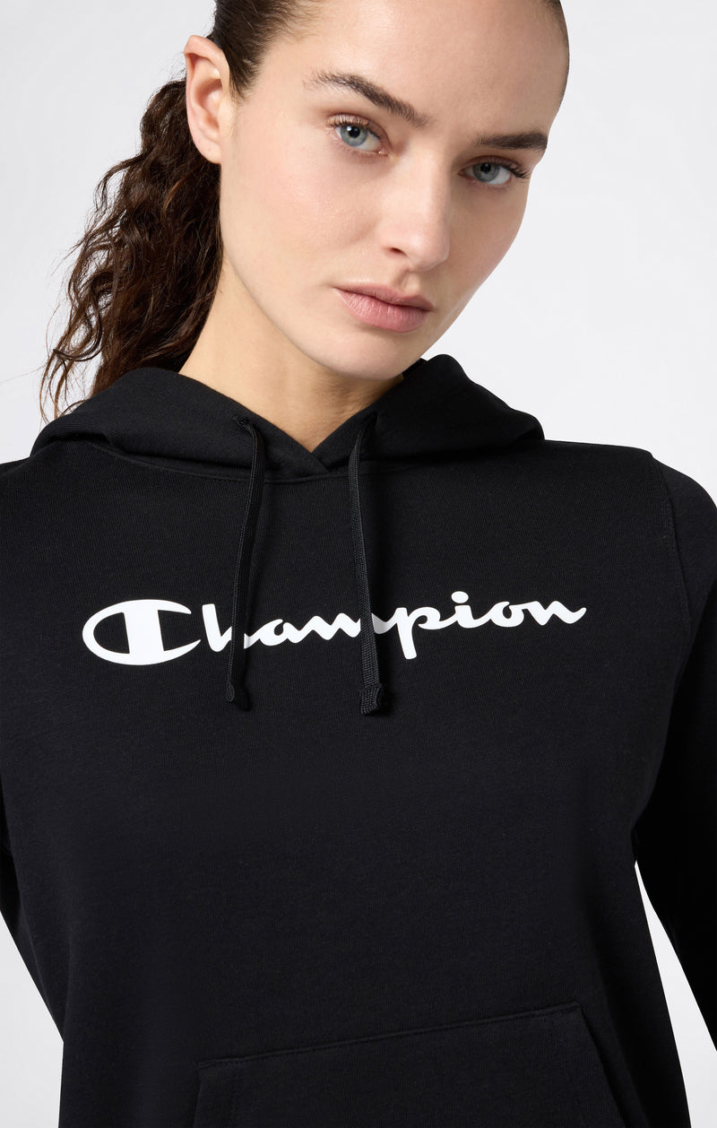 Felpa Leggera con Cappuccio e Maxi Logo da Donna