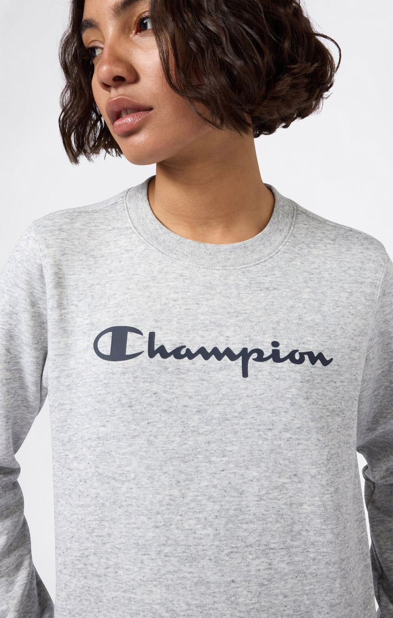 Women's Fleece Crewneck Sweatshirt Script Logo