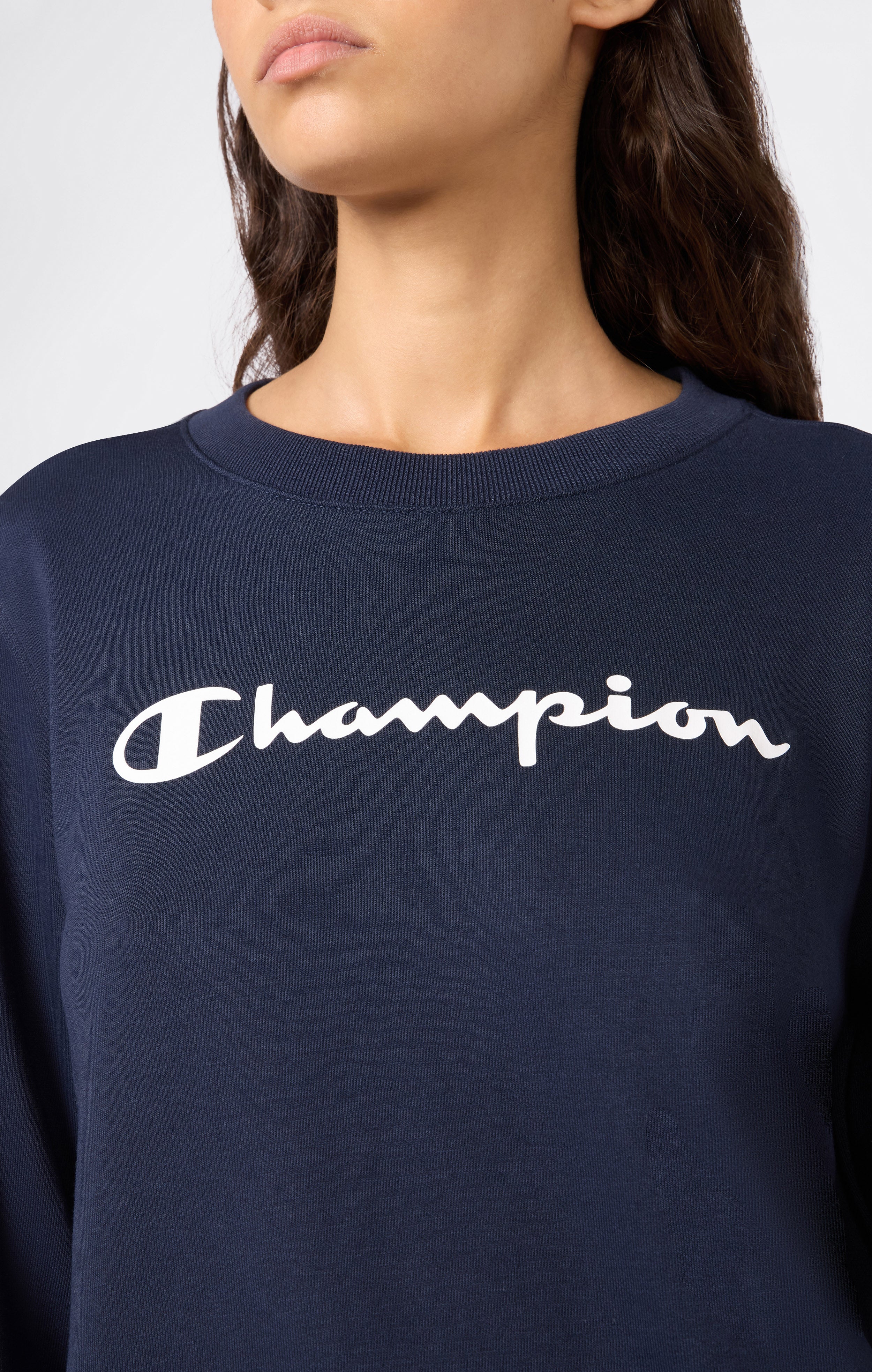 Leichtes Rundhals-Sweatshirt mit Großem Gedrucktem Logo für Damen