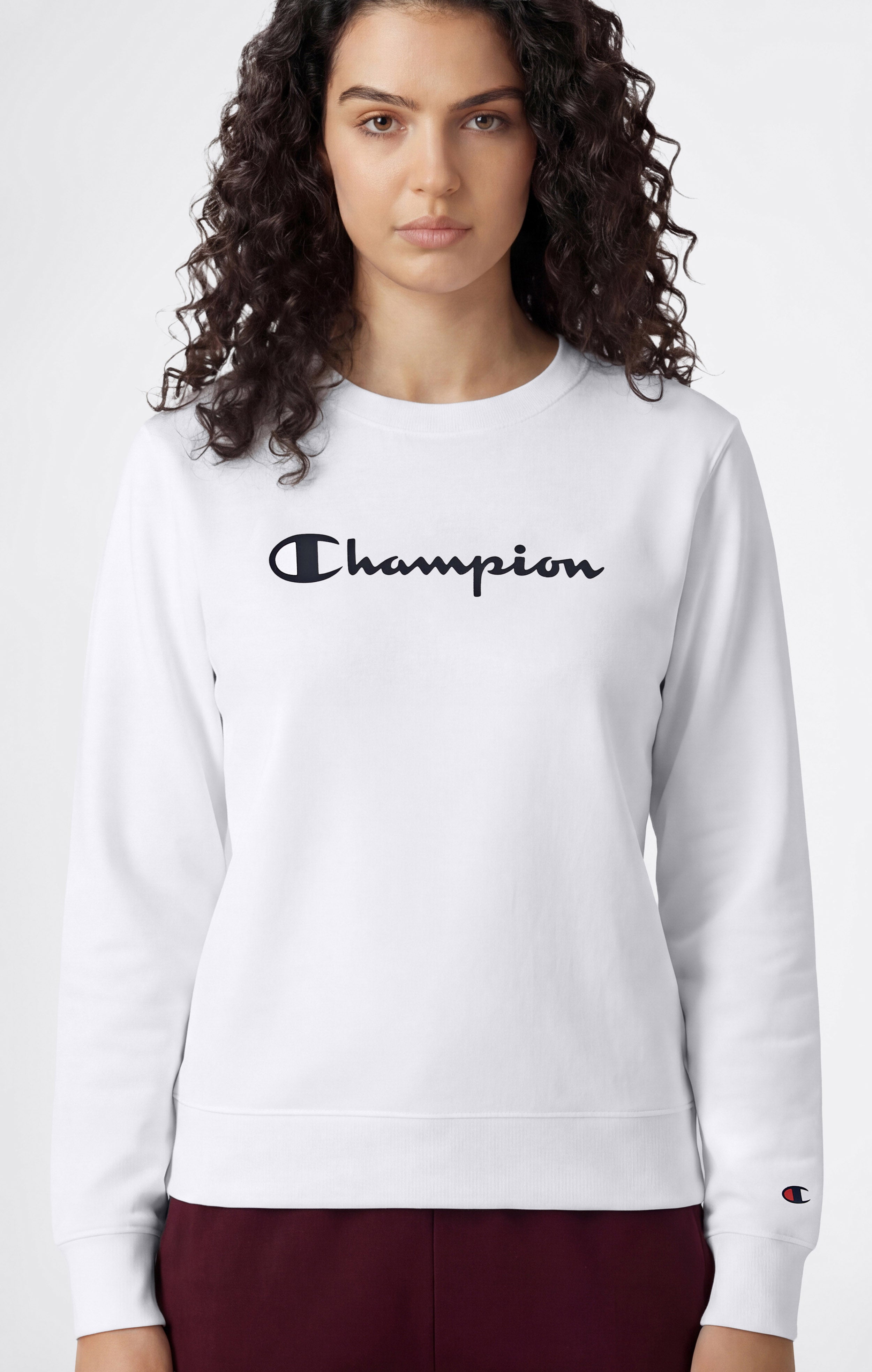 Leichtes Rundhals-Sweatshirt mit Großem Gedrucktem Logo für Damen