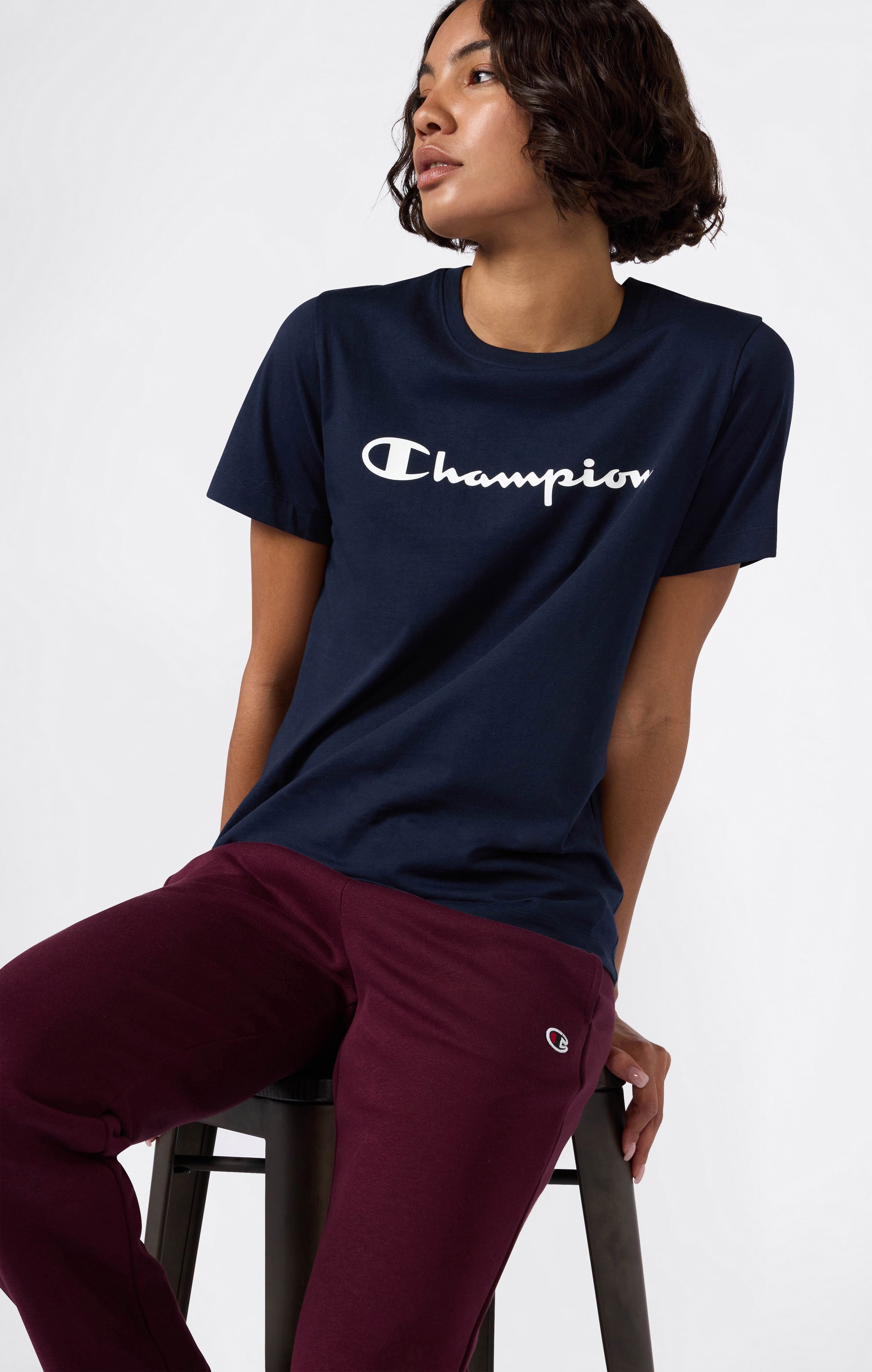 Damen T-Shirt Mit Script-Logo