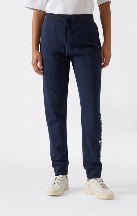 Pantaloni Joggers Leggeri con Polsino a Costina e Maxi Logo Stampato da Donna