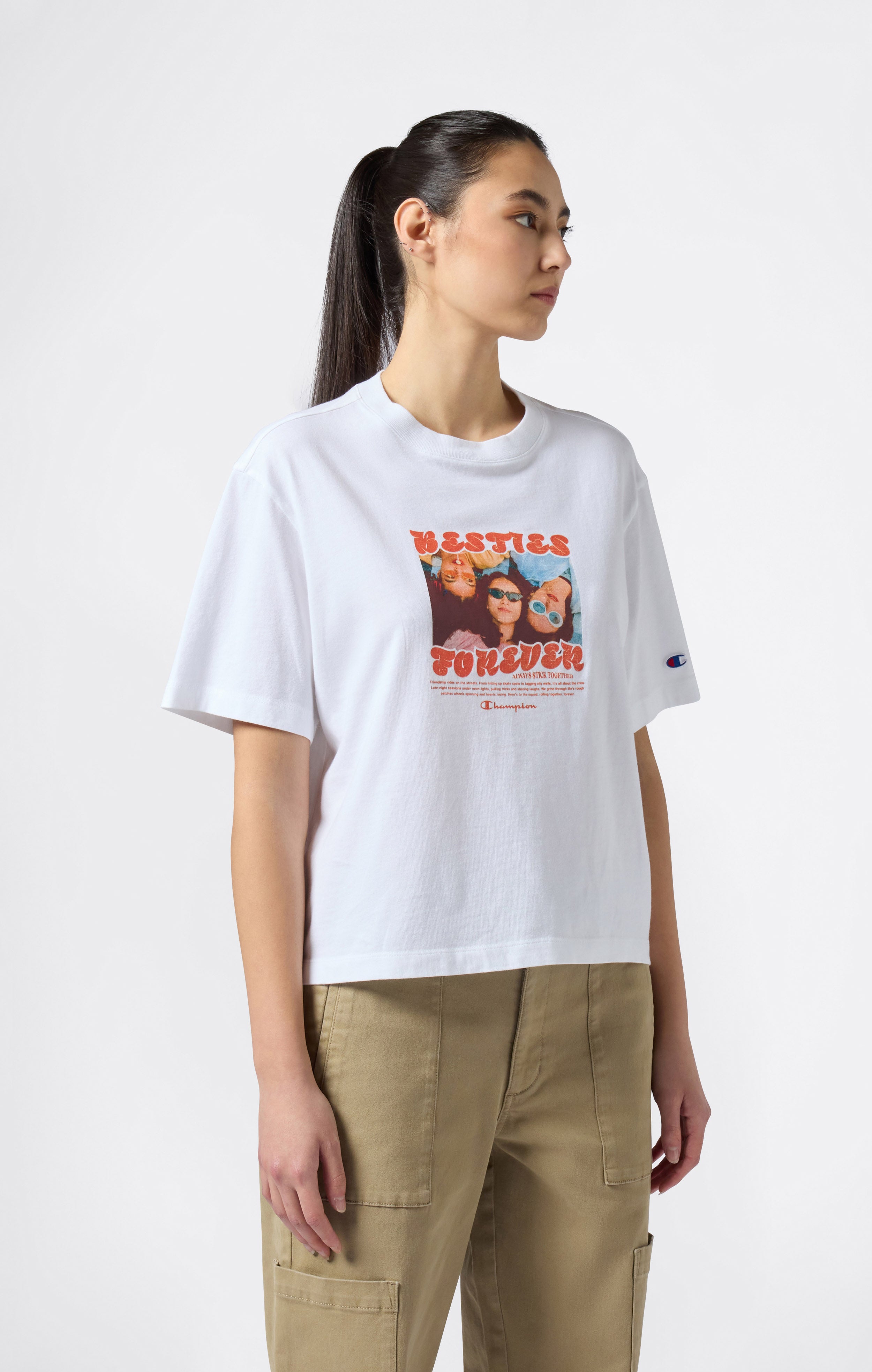 Camiseta Mujer Con Gráfico De Corte Holgado