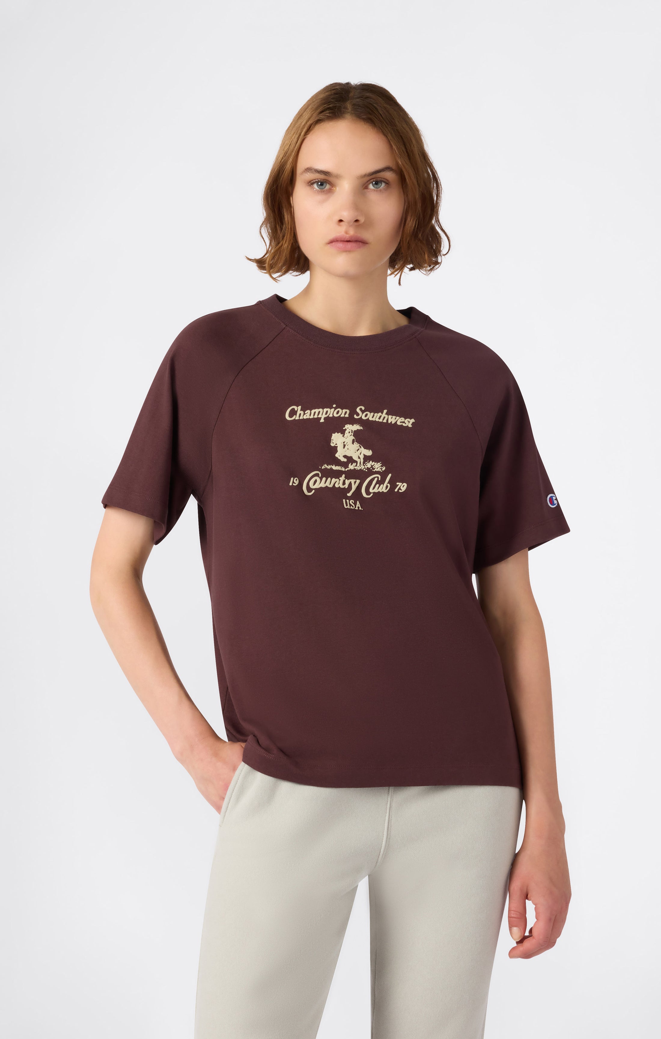 Damen T-Shirt Mit Grafik Reverse Weave