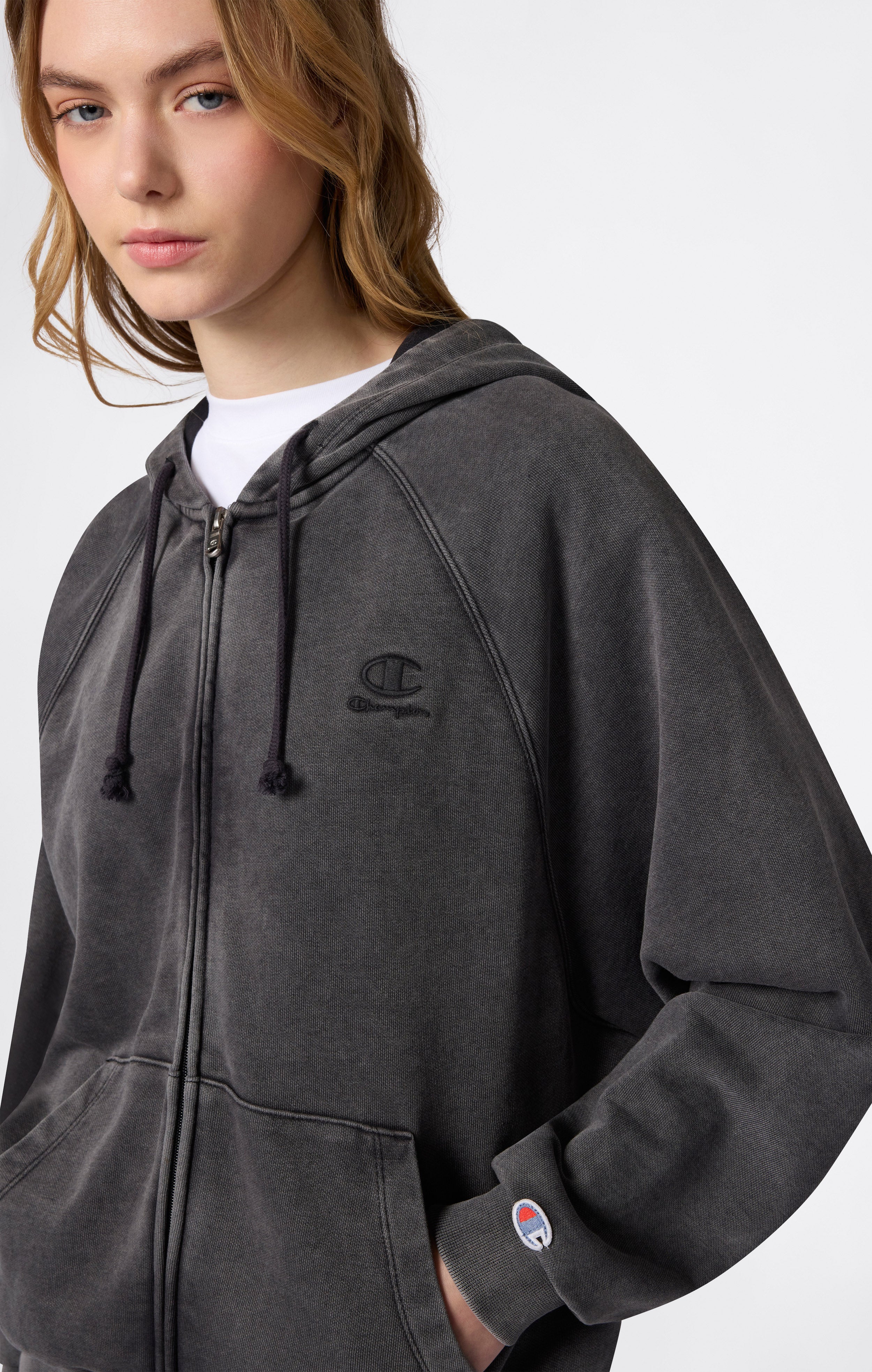 Women’s Washed Effect Full Zip Hoodie Icons