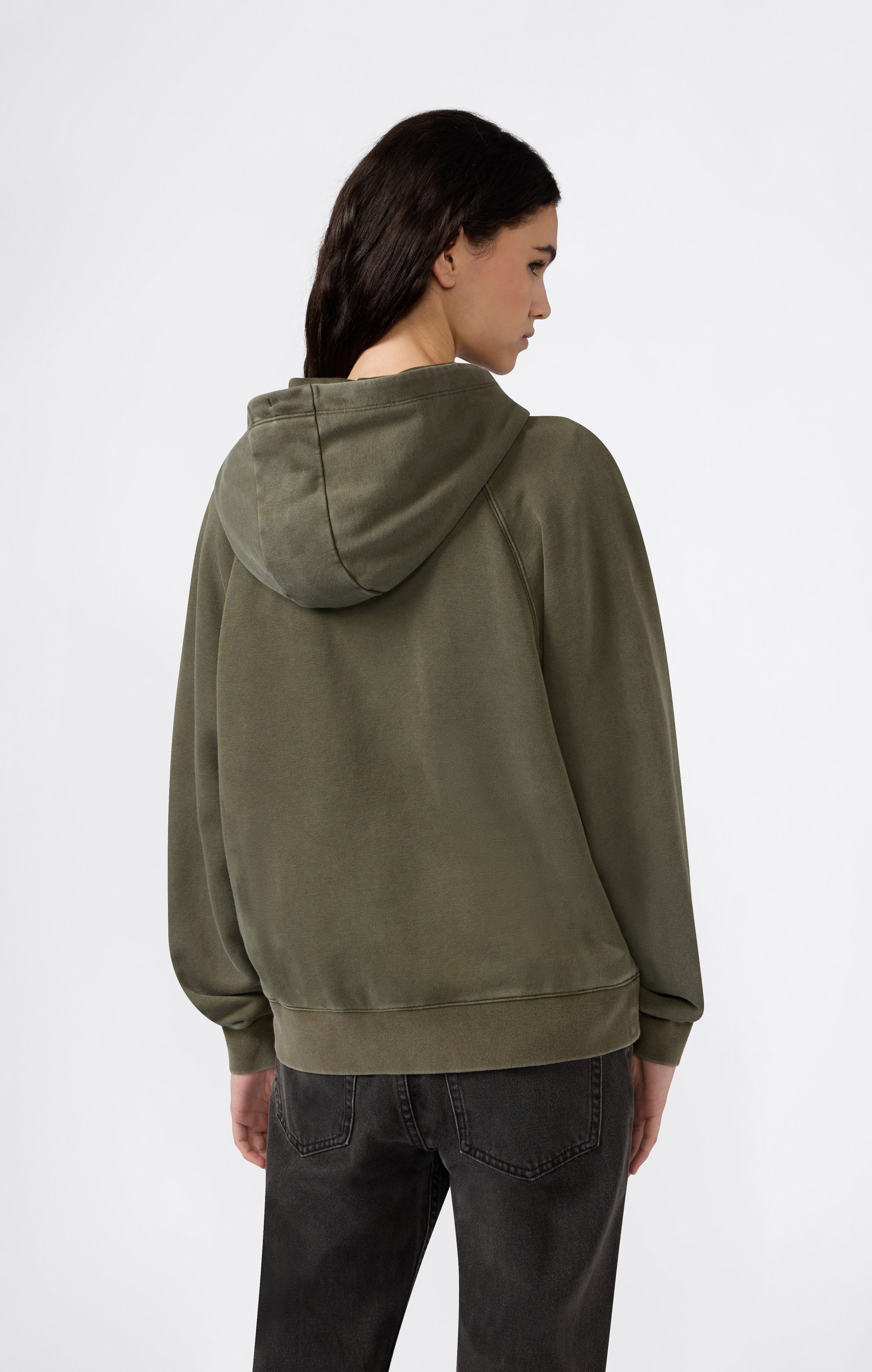 Sweat à capuche zippé effet délavé pour femme Icons