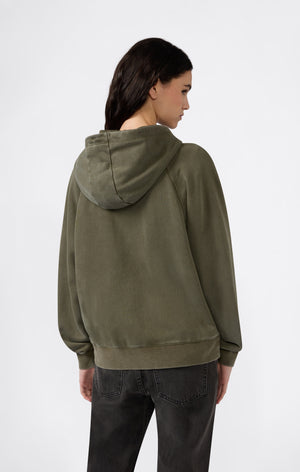 Sweat à capuche zippé effet délavé pour femme Icons