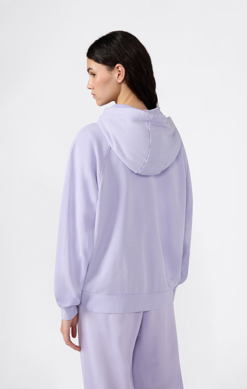 Felpa con Cappuccio e Zip Intera Effetto Slavato da Donna Icons