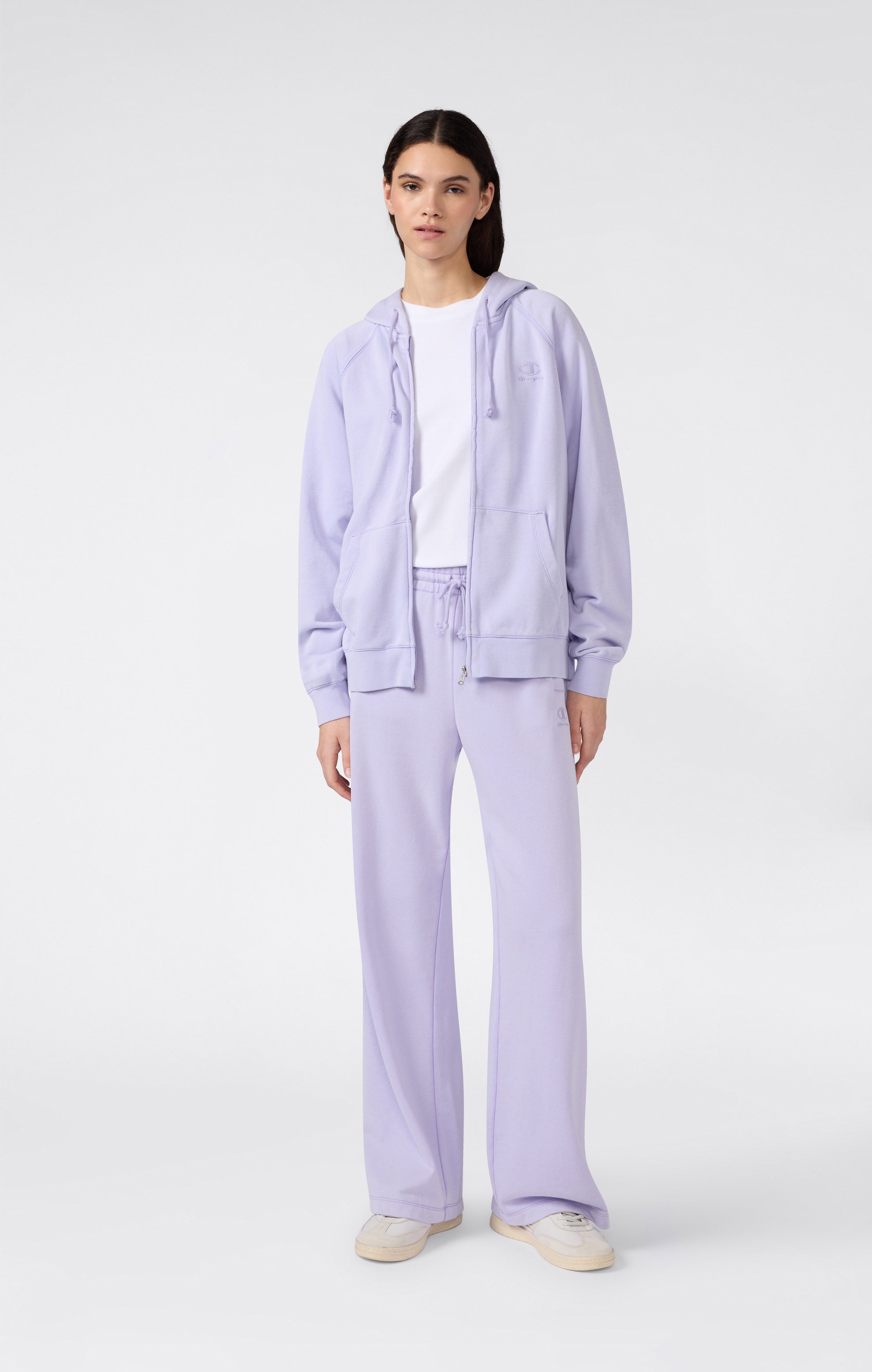 Felpa con Cappuccio e Zip Intera Effetto Slavato da Donna Icons