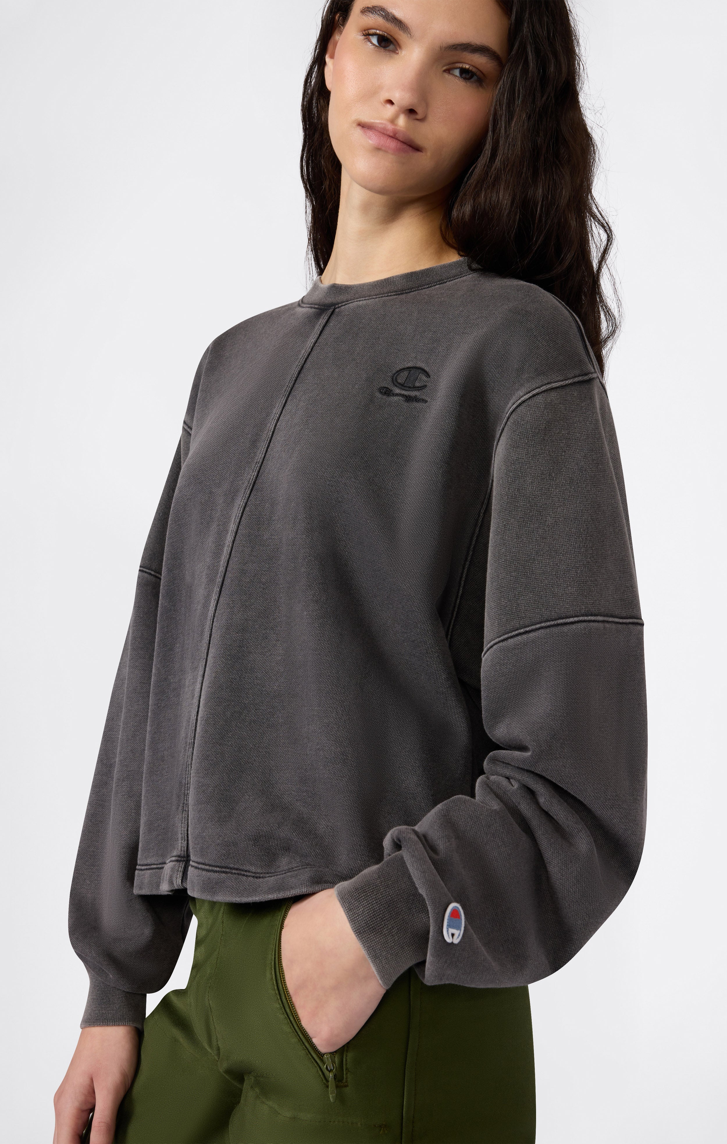 Women’s Washed Effect Crewneck Sweatshirt Icons