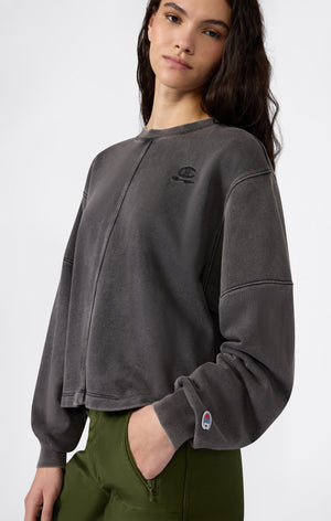 Damen Crewneck Sweatshirt im Washed-Look Icons