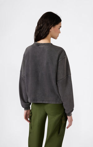 Damen Crewneck Sweatshirt im Washed-Look Icons