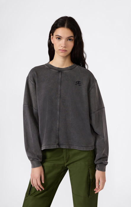 Damen Crewneck Sweatshirt im Washed-Look Icons
