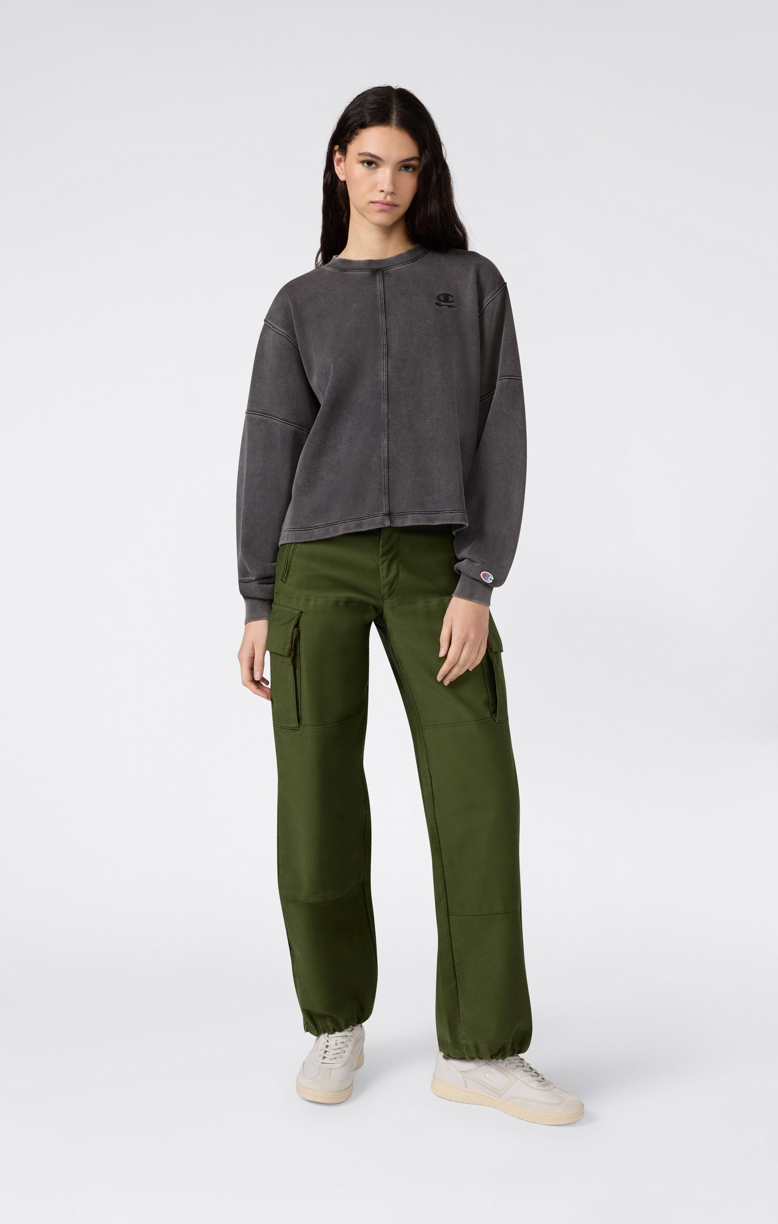 Women’s Washed Effect Crewneck Sweatshirt Icons