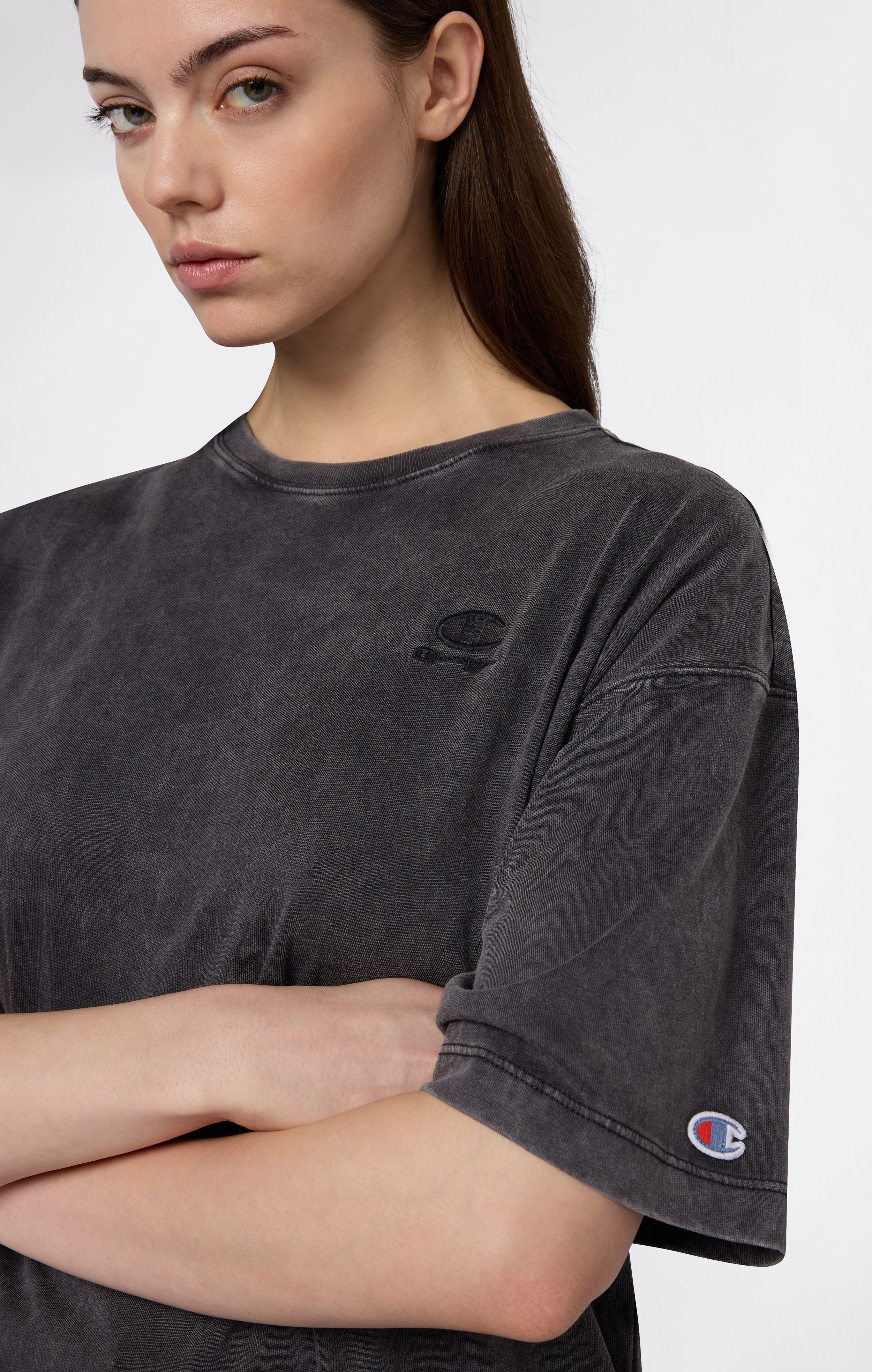 T-shirt col rond effet délavé pour femme Icons