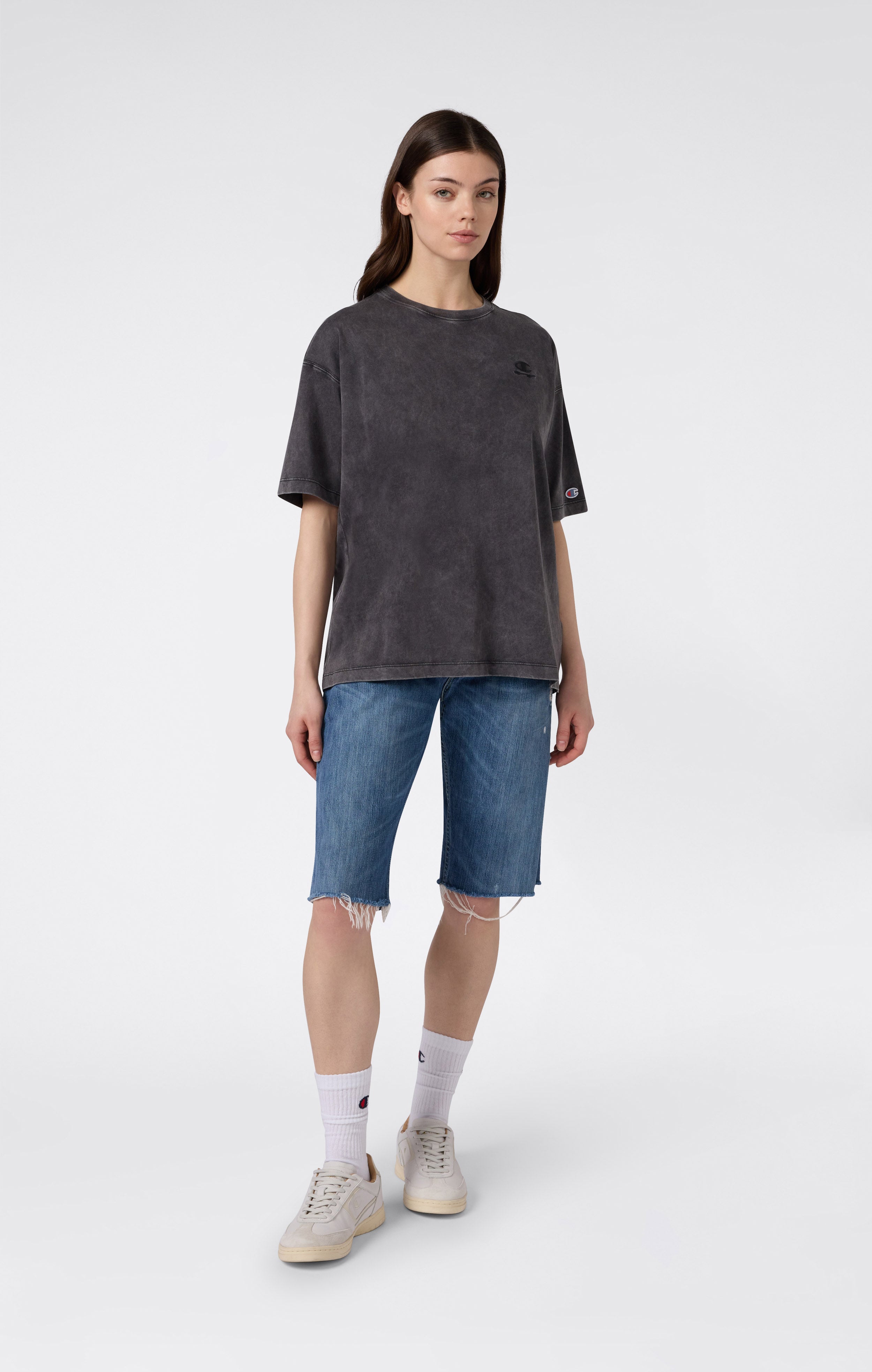 Women’s Washed Effect Crewneck T-Shirt Icons