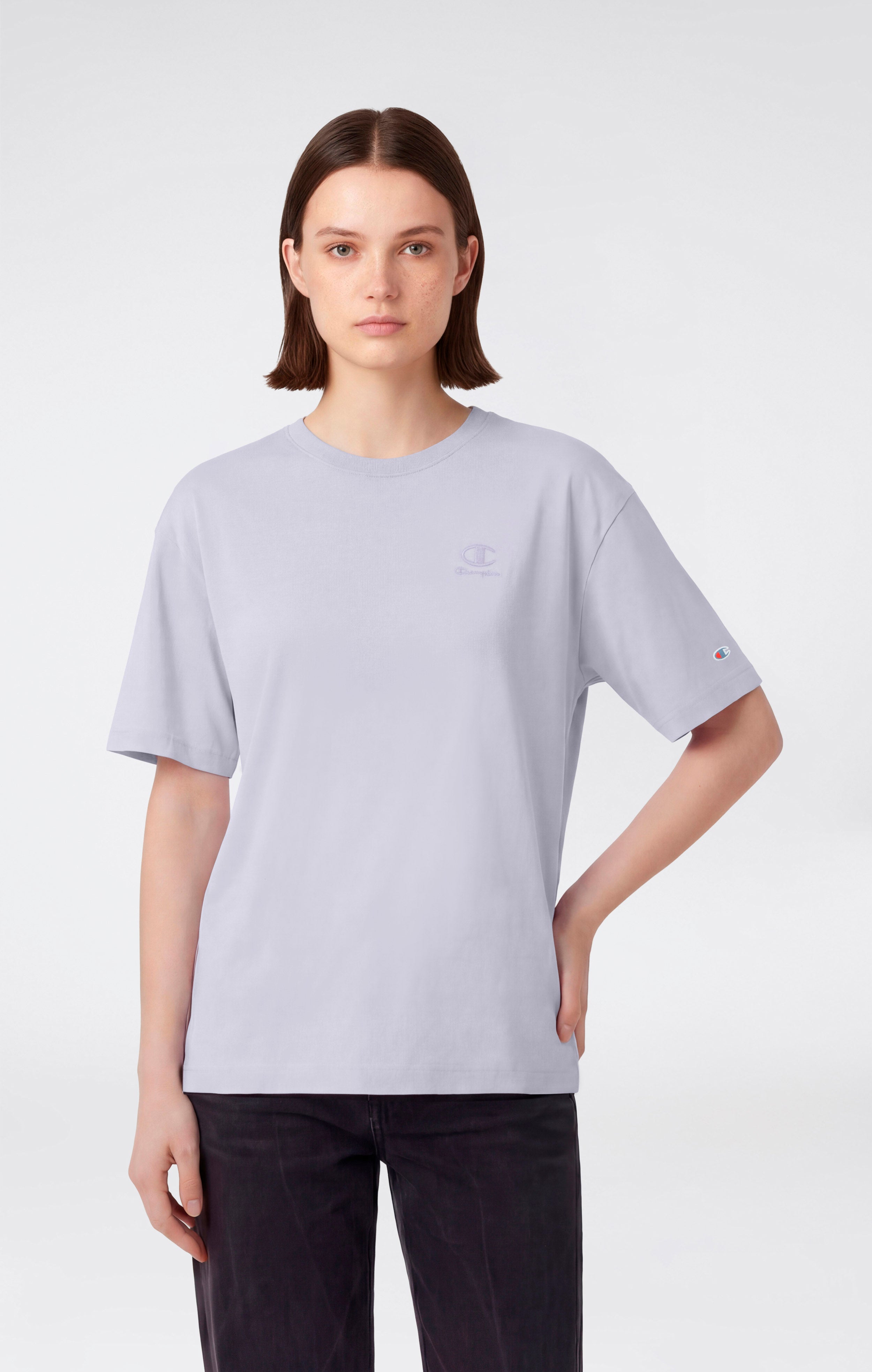 Camiseta de cuello redondo efecto lavado para mujer Icons