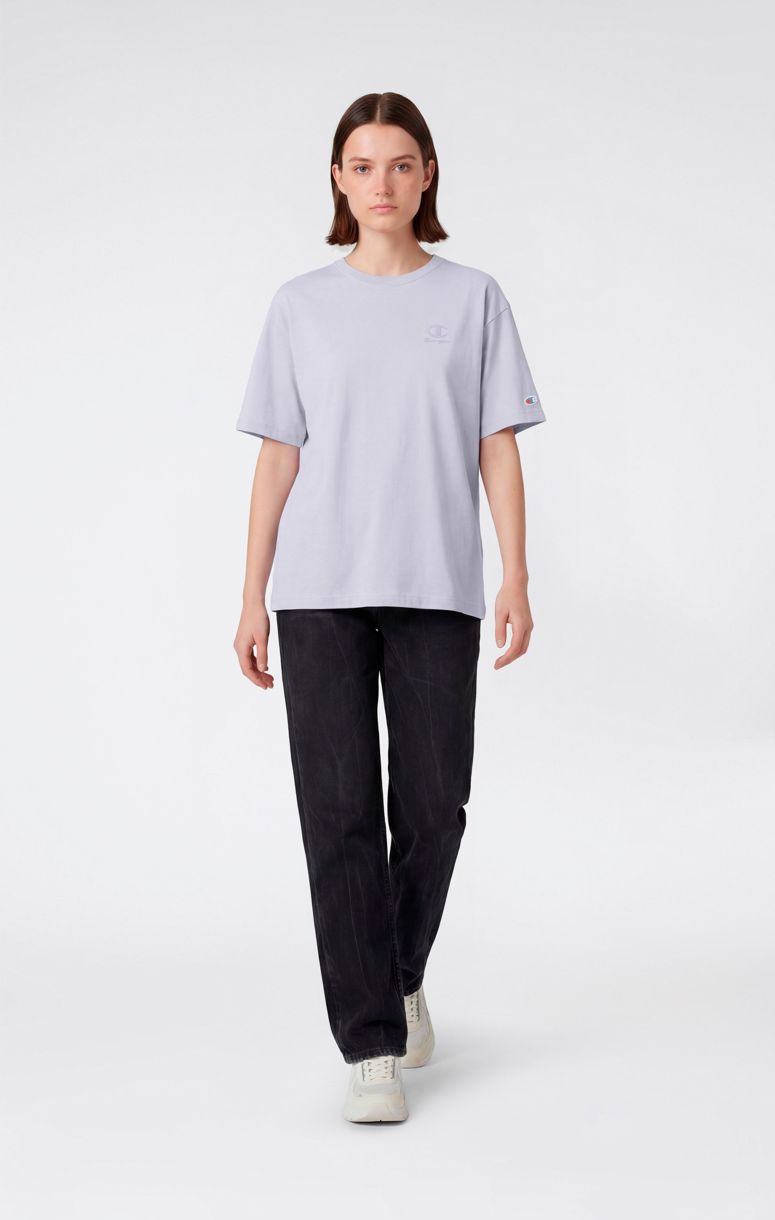 Damen Crewneck T-Shirt im Washed-Look Icons